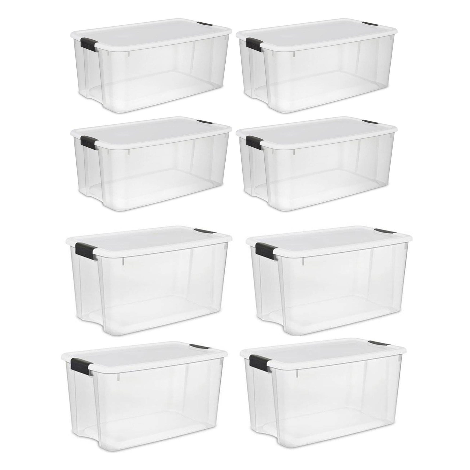 Sterilite Corporation 8-Pack Large 29-Gallons (116-Quart) Clear  Weatherproof Tote with Latching Lid in the Plastic Storage Containers  department at