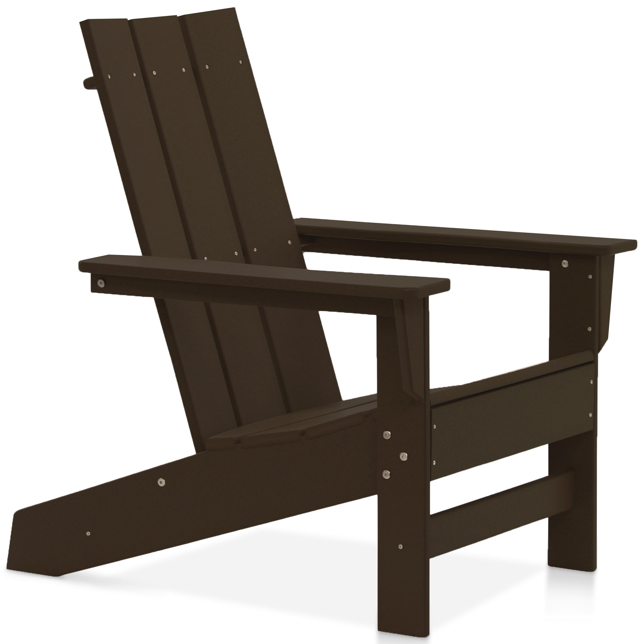 DuroGreen AAC3529CH Aria Chocolate HDPE Frame Stationary Adirondack Chair with Solid Seat