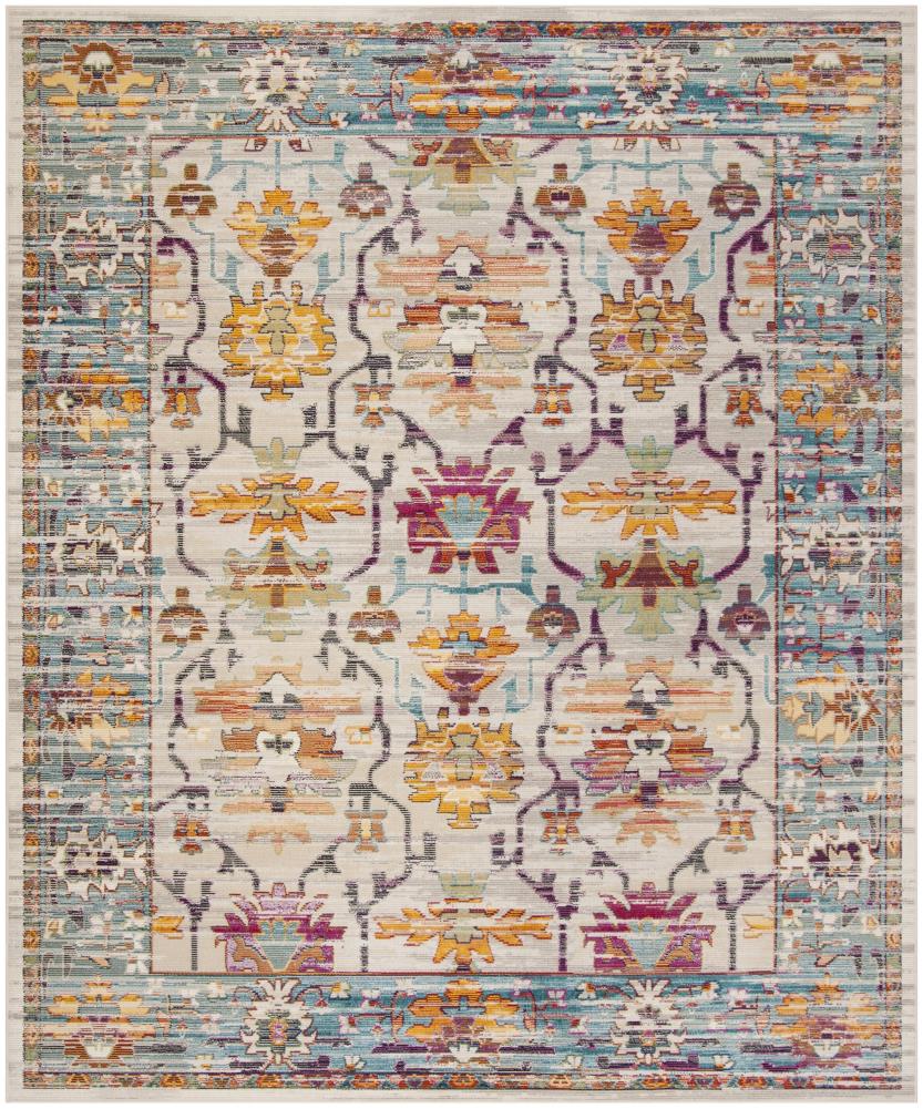 Safavieh Crystal Thomas 3 x 5 Cream/Teal Indoor Distressed/Overdyed Vintage Throw Rug