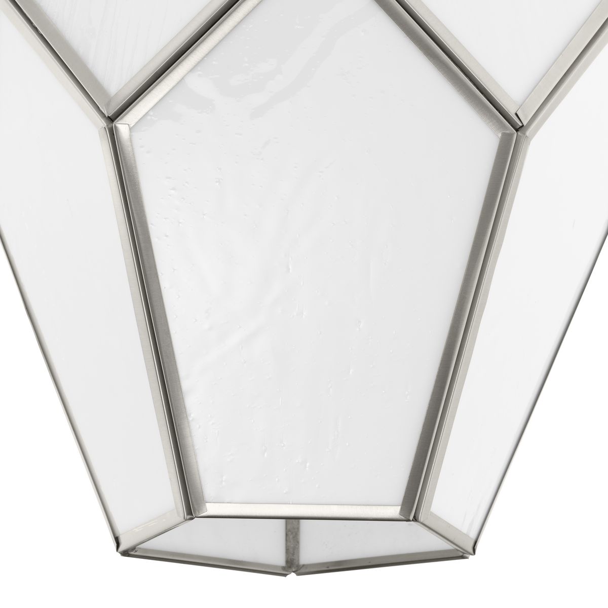 Latham Brushed Nickel Geometric Pendant Light with White Art Glass