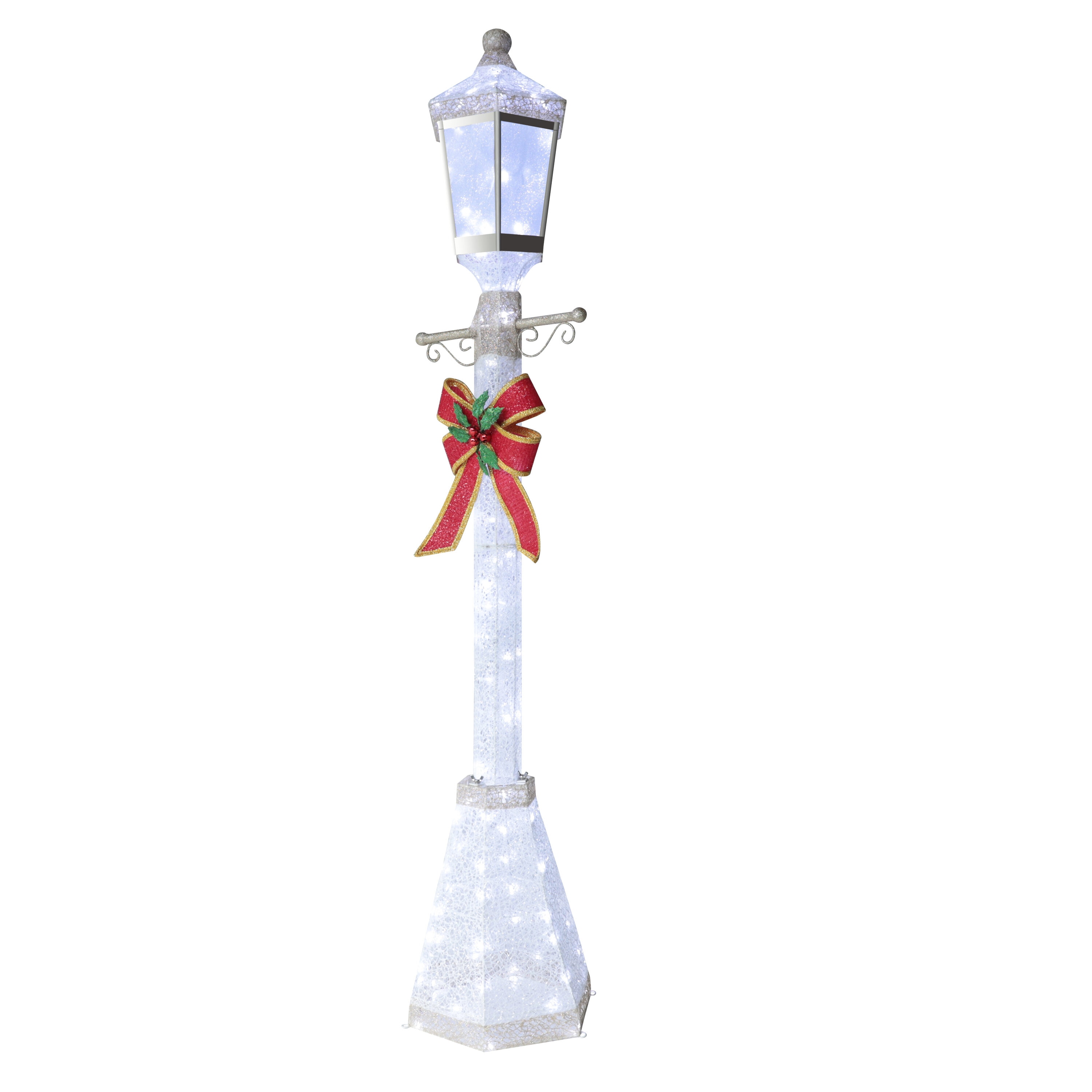 VEIKOUS 71.2-in Lamp Post Free Standing Decoration with White LED ...