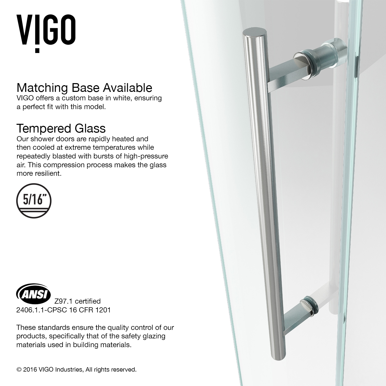 VIGO Sanibel 3-Piece 40.5-in W x 40.5-in L x 79-in H Stainless Steel ...