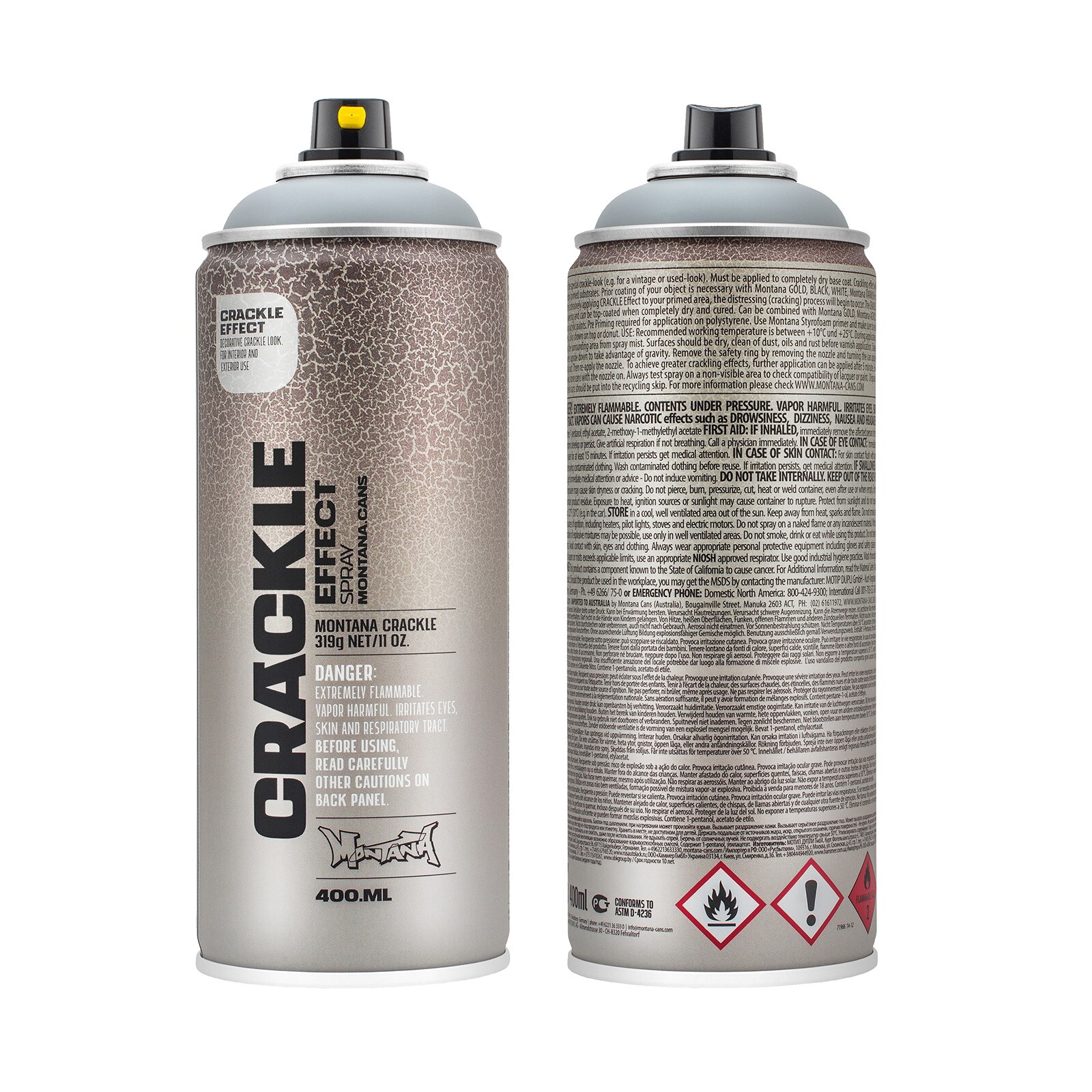 Montana Cans CRACKLE EFFECT Matte Squirrel Grey Crackle Spray Paint (NET  WT. 11.25-oz )