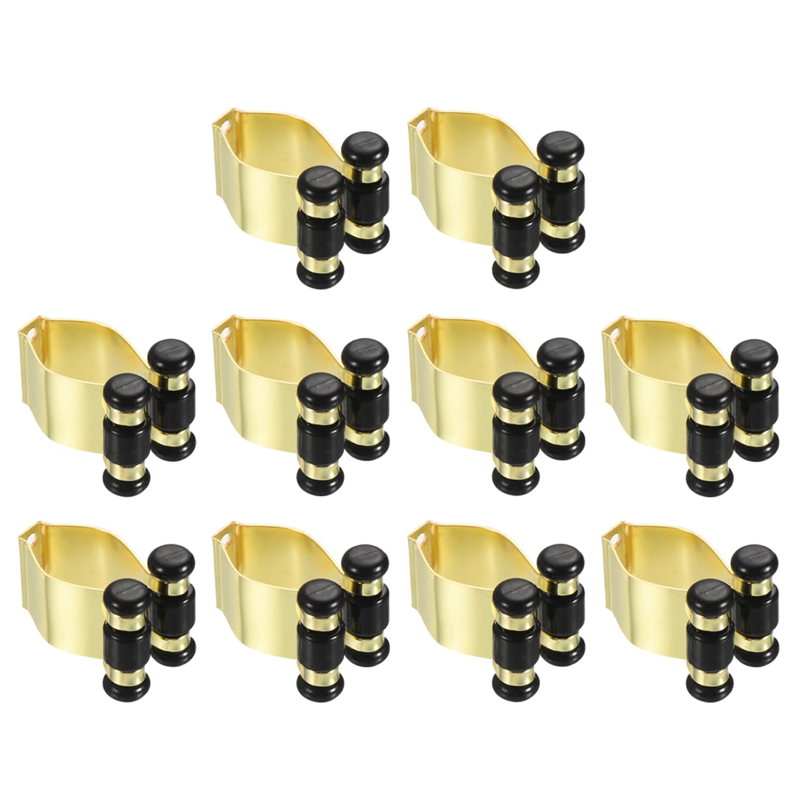 PATIKIL Metal Pool Cue Clips 10pcs Billiards Stick Clips Billiard Stick Rack Clip Wall Mount Cue Holder Clips Gold Tone