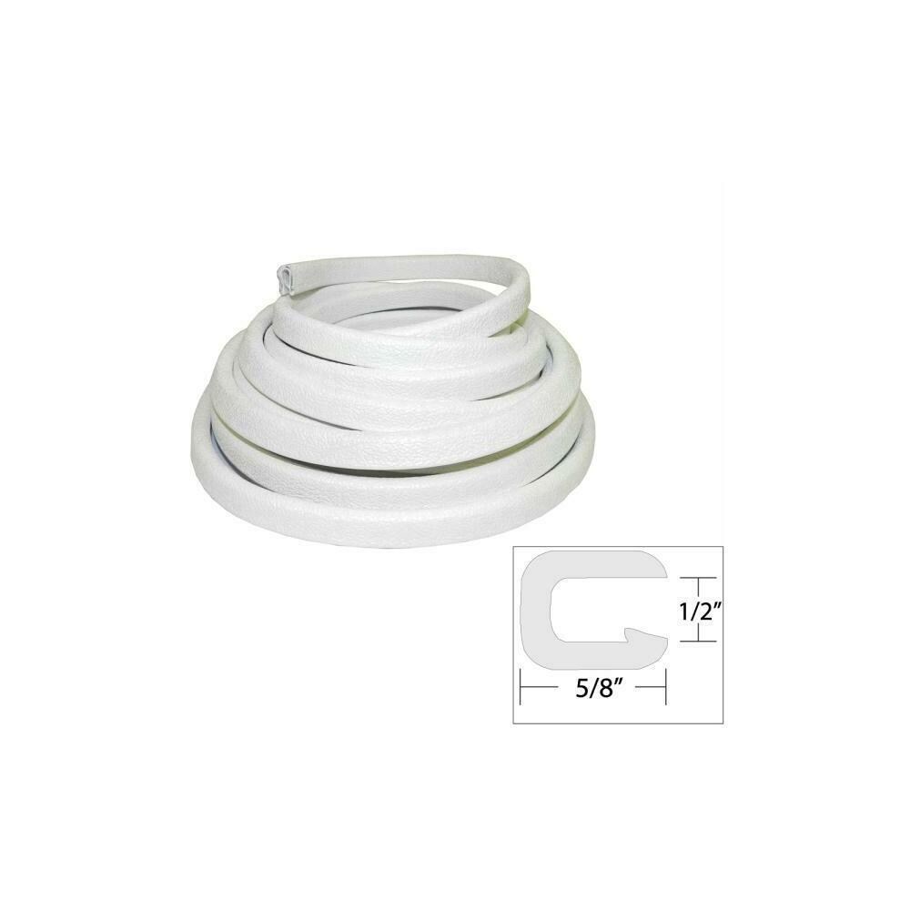  ZX9CW49556 TACO Flexible Vinyl Trim- and No.189;-" Opening x and No.8541;-"W x 25 ft. L- White