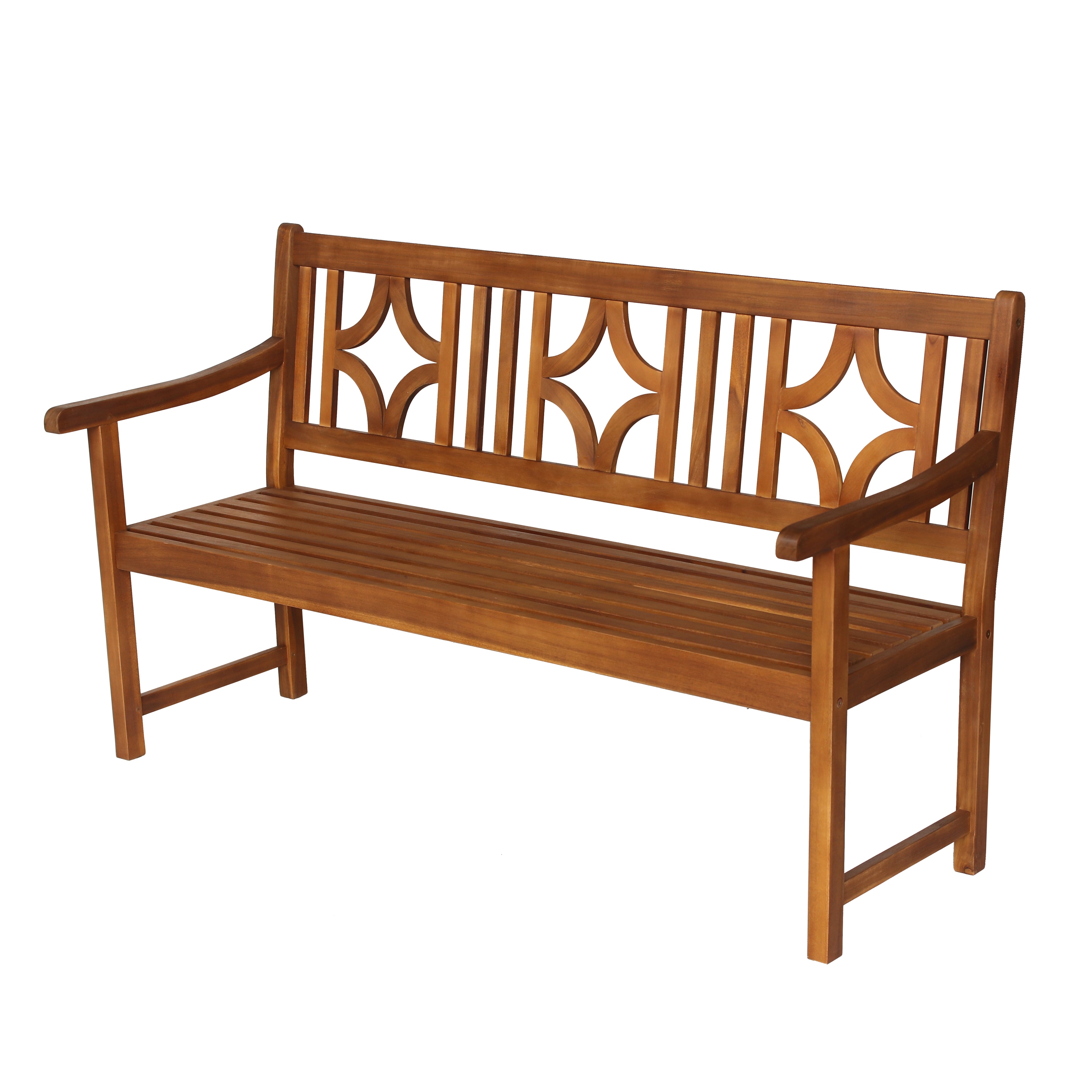 JONATHAN  Y BNH100A Sloane Ogee Diamond-Back Bohemian Classic 59.06-Inches W x 34.65-Inches H Teak Acacia Traditional Bench