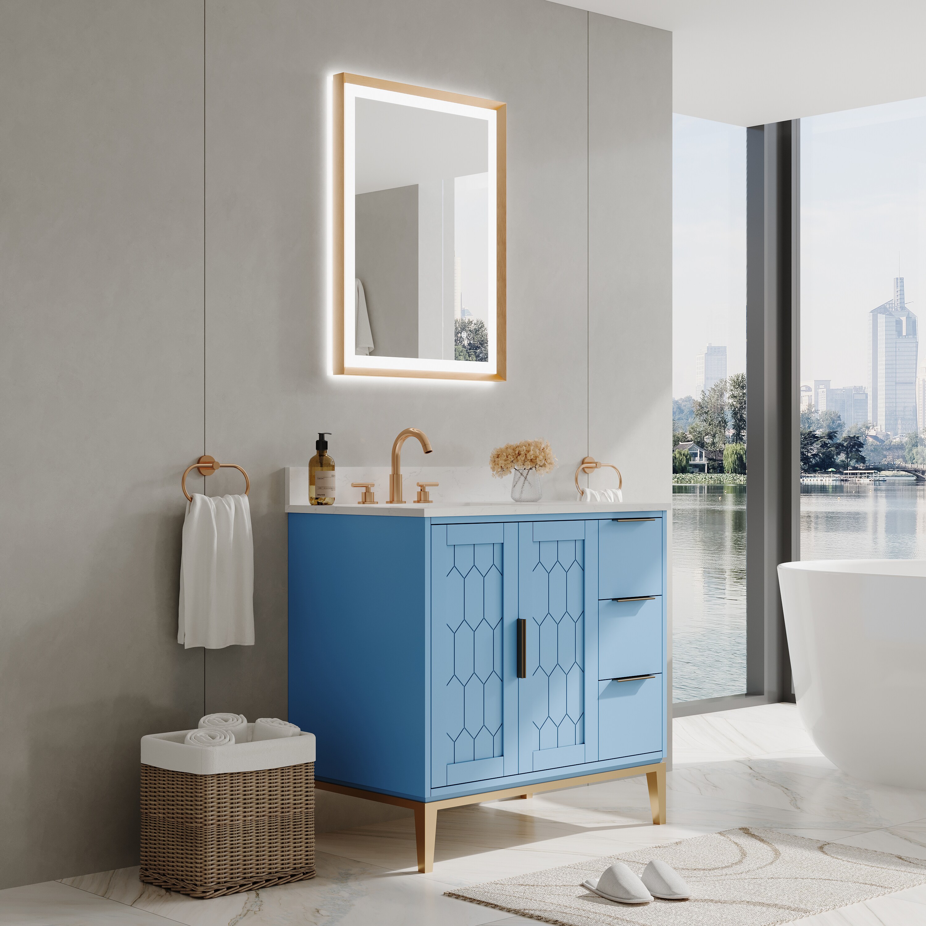 CALVON CLW62432BG Framed-Bath-Mirrors - View #3
