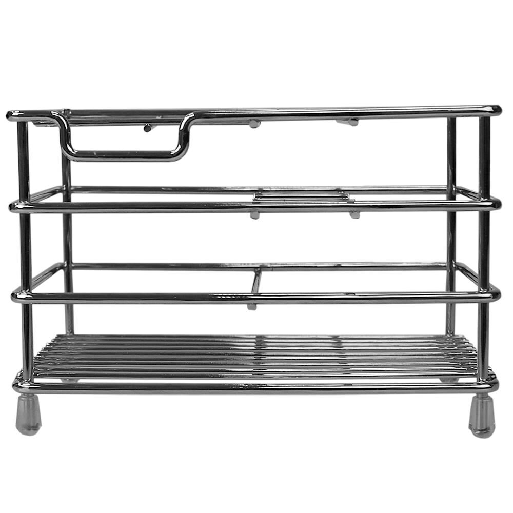 Home Basics Chrome Steel 1-Shelf Floor Freestanding Shower Caddy 6-in x ...