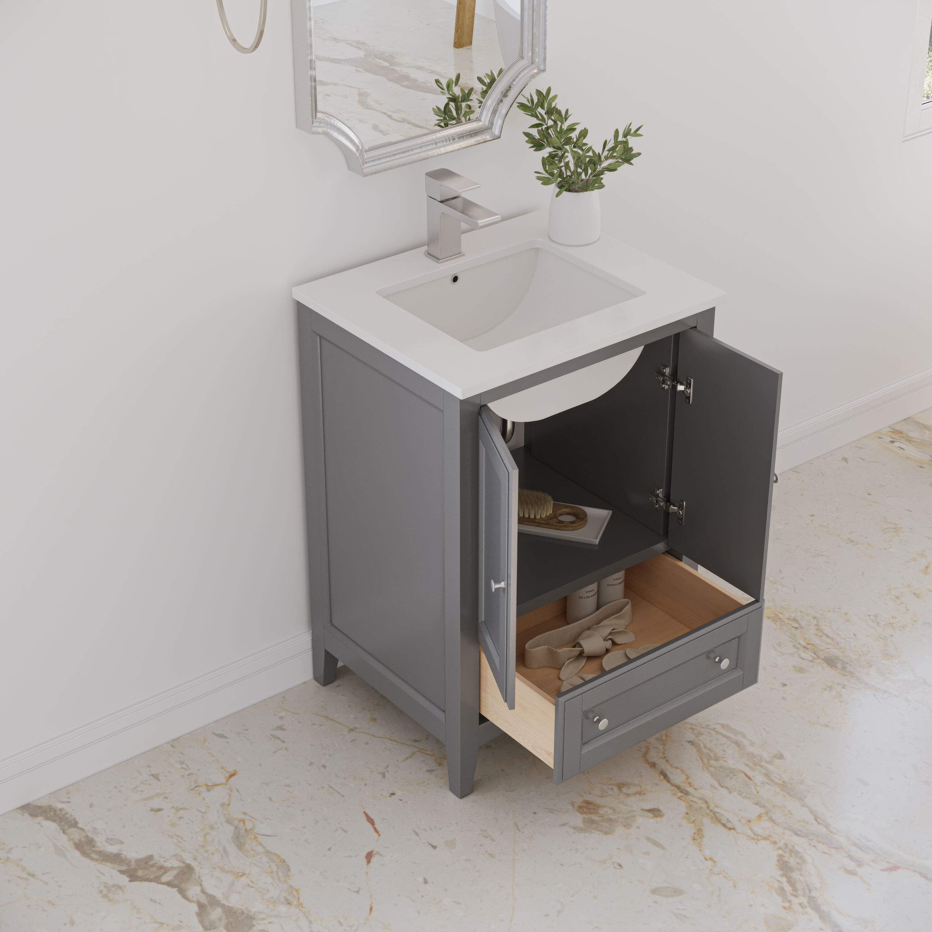 Fresca FCB2024GR-CWH-U Bath-Vanity-Combo - View #3