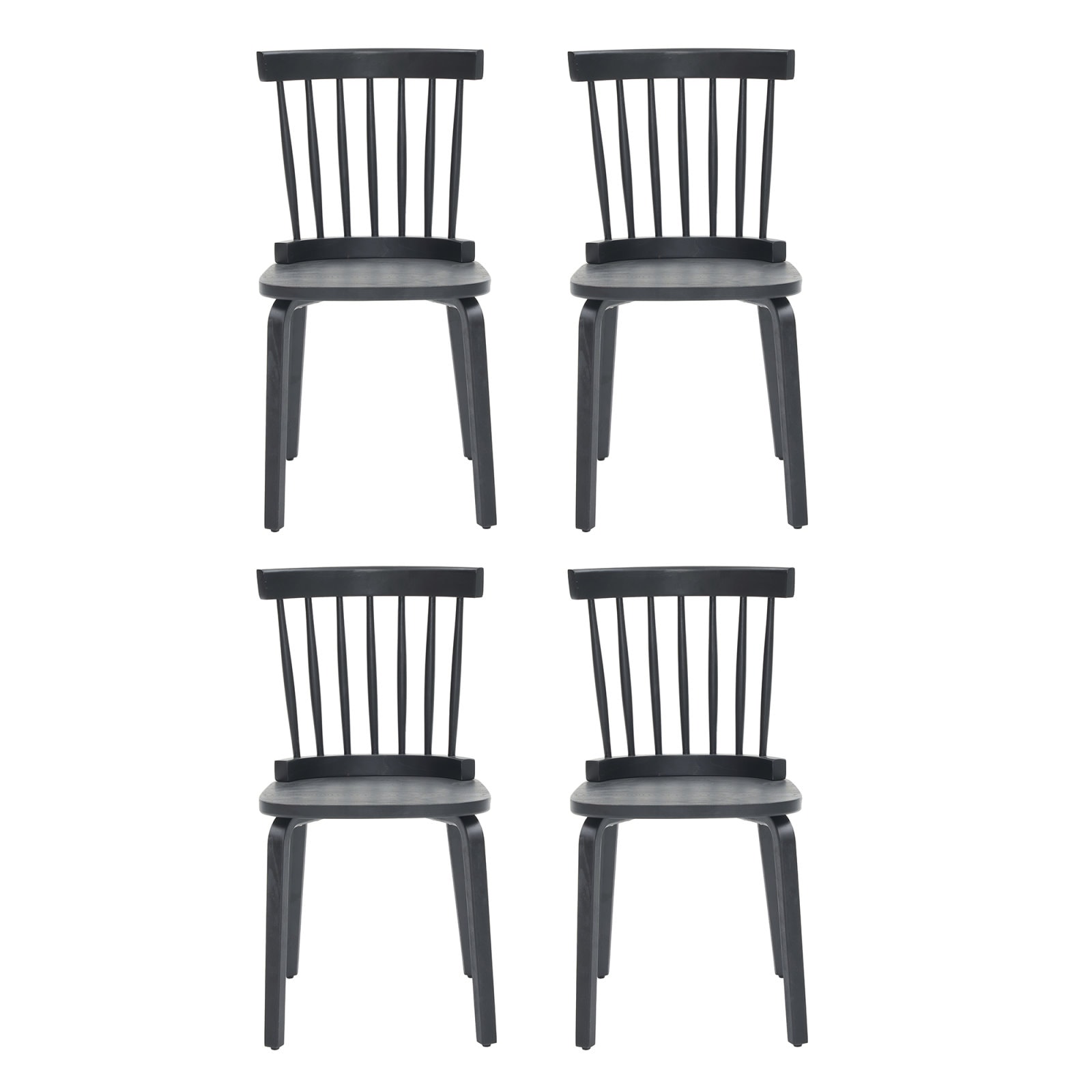 CHITA 33.27-Inch High Black Dining Chairs Set of 4 with Curved Backrest ...