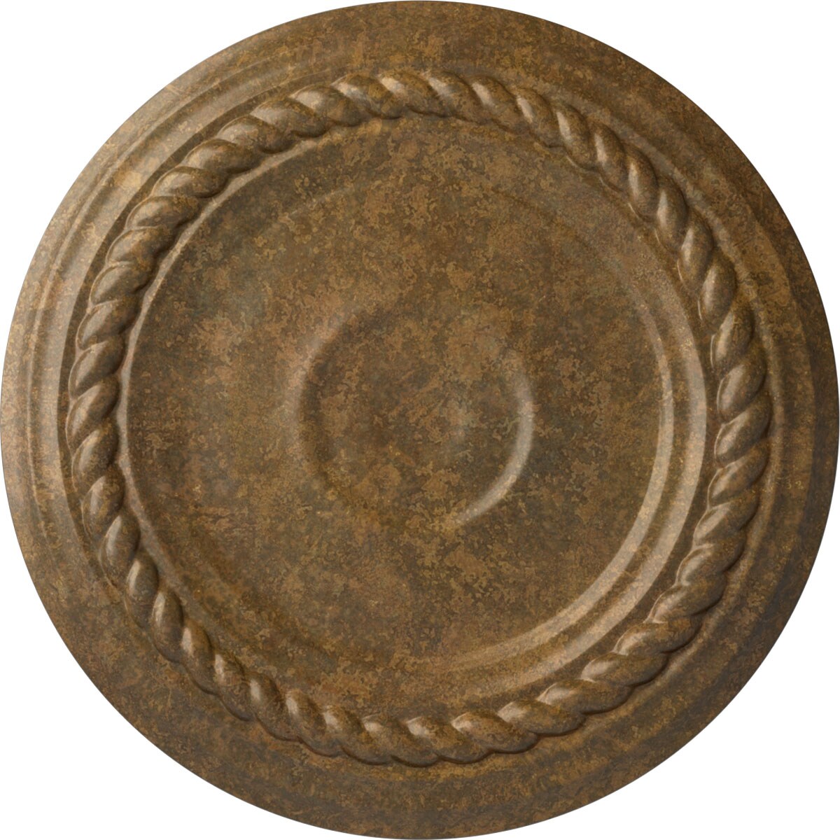 Ekena Millwork CM07ALRZS Small Alexandria 7.875-in W x 7.875-in L Painted Rubbed Bronze Polyurethane Whole Ceiling Medallion