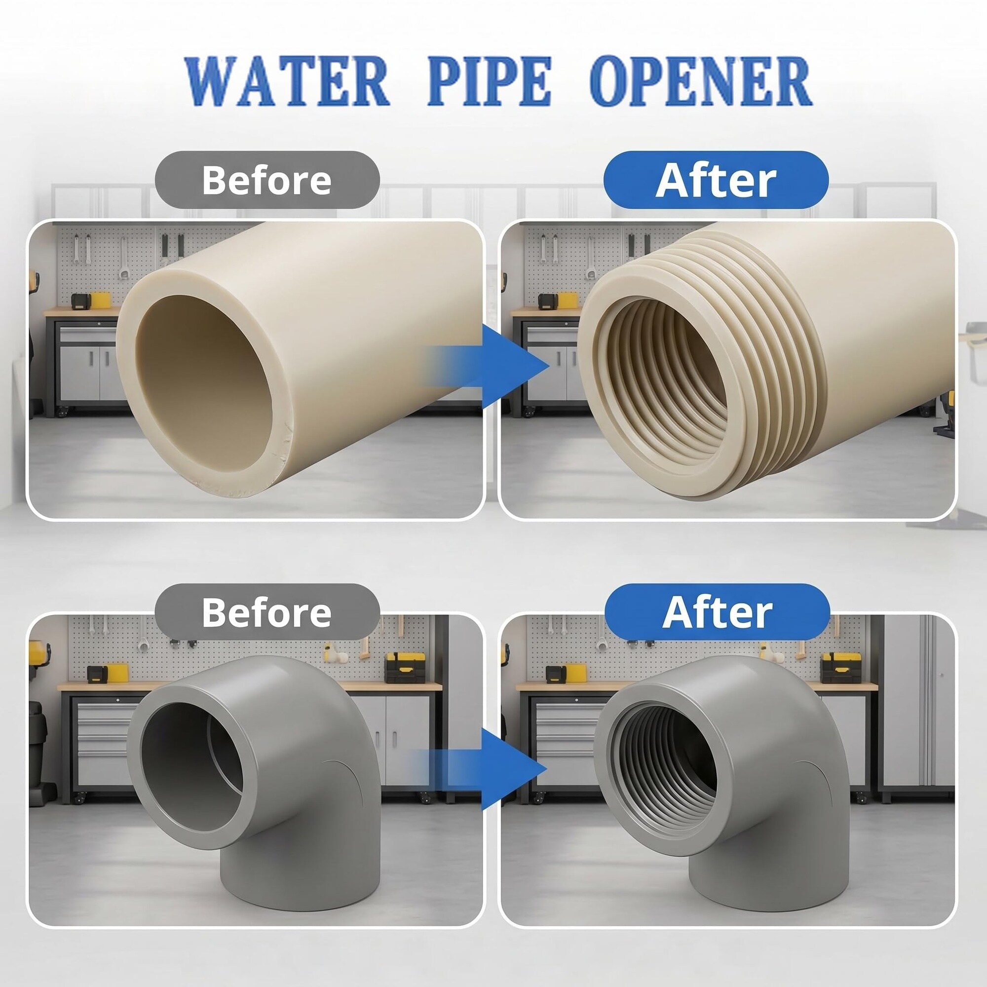 Yichuhaoxi 3PCS PVC Pipe Threader Tool Set for 1/2 in 3/4 in and 1 in ...