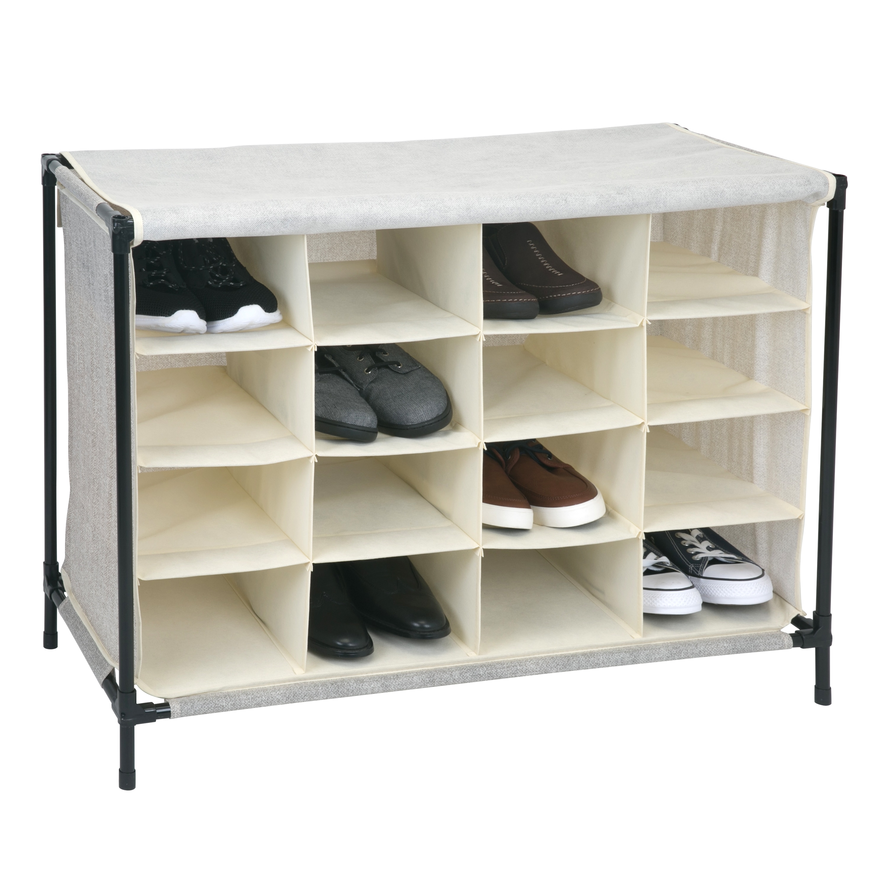 16 Cube Storage Organizer - 4-Tier Stackable Shoe Organizer - Free