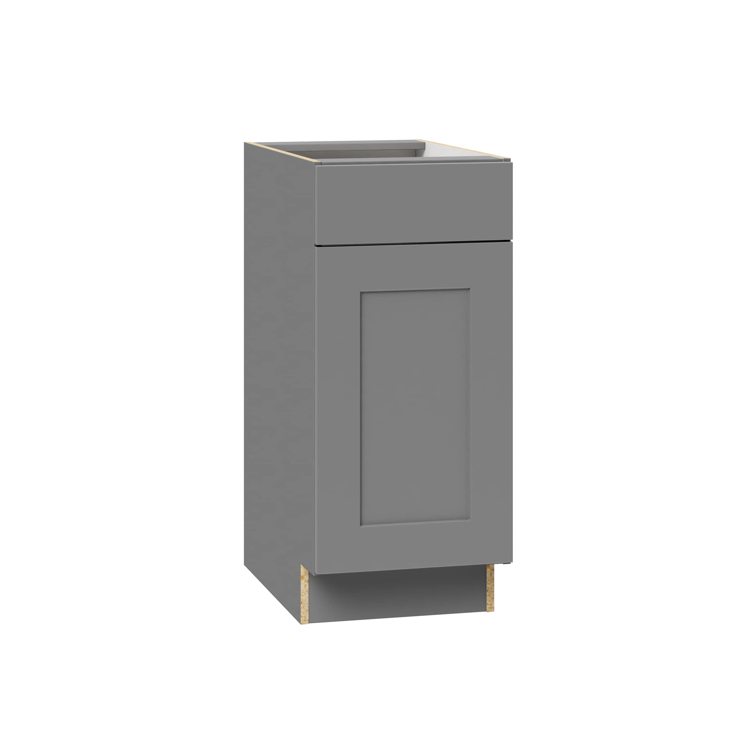 Hugo&Borg B15 LAVAL Laval 15-in W x 34.5-in H x 24.75-in D Laval Gray Door and Drawer Base Fully Assembled Cabinet (Recessed Panel Shaker Door Style)