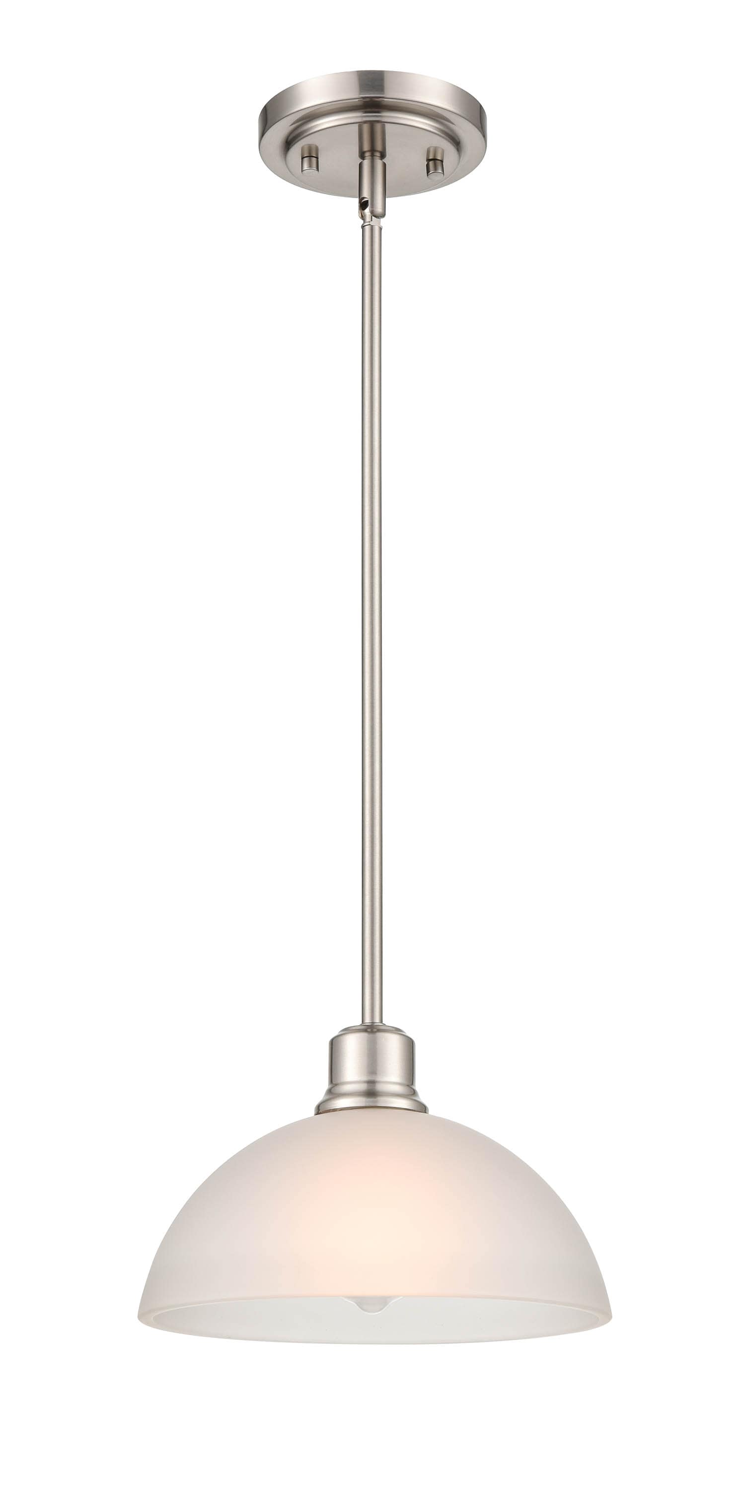 Elegant Amberle Brushed Nickel 9.5'' Bowl Pendant Light