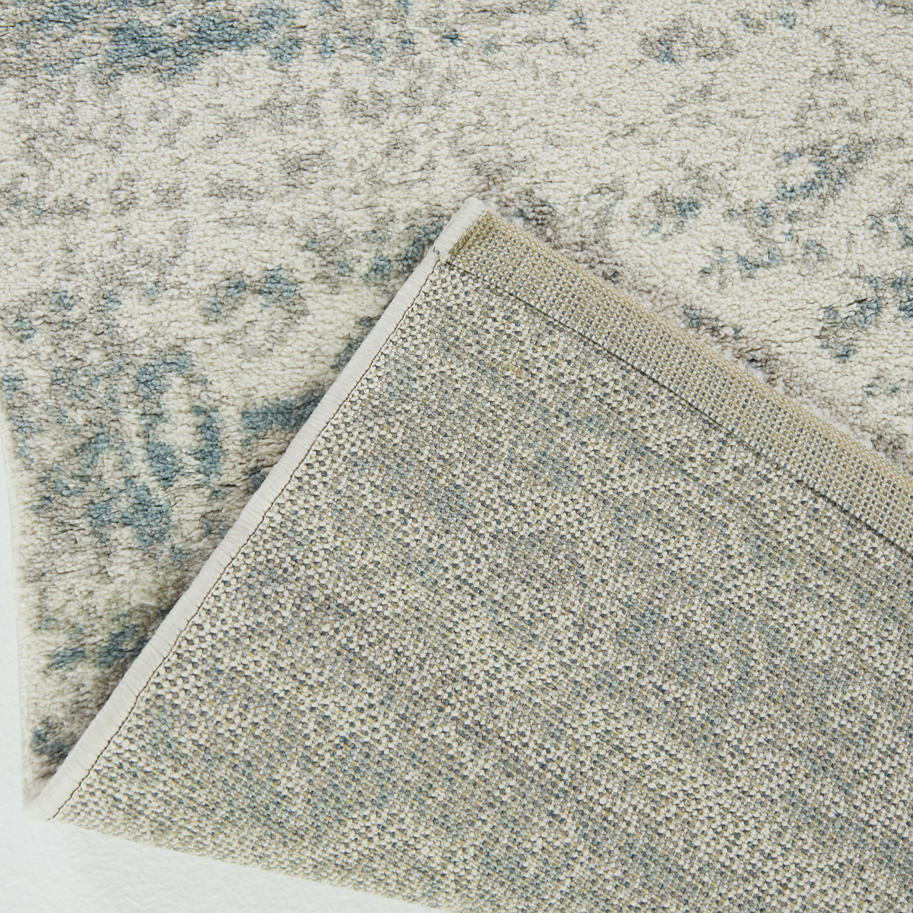 Washable Area Rug, 5' x 7', Nimue Teal/Ivory