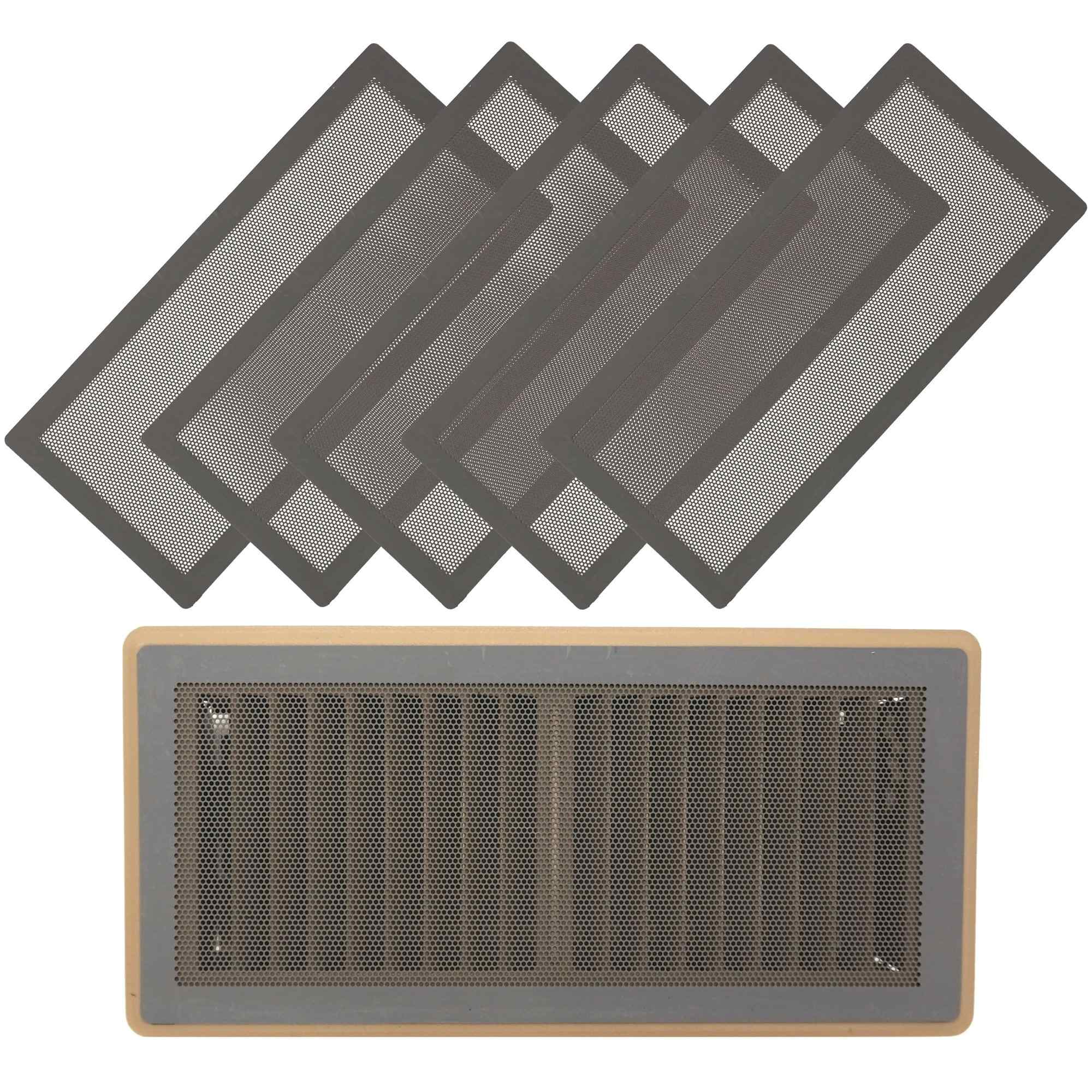 Wudkey 5 Pack Grey 5 in x 11 in Extra Strong Magnetic Air Vent Screen Cover for Floor Vents #ZXR2130