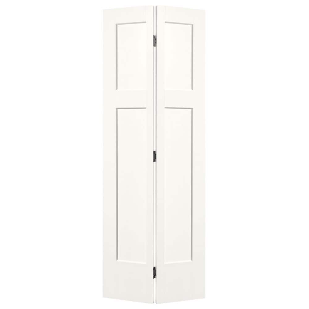 Masonite Winslow 36-in x 80-in Primed 3-panel Craftsman Hollow Core Primed Molded Composite Bifold Door Hardware Included