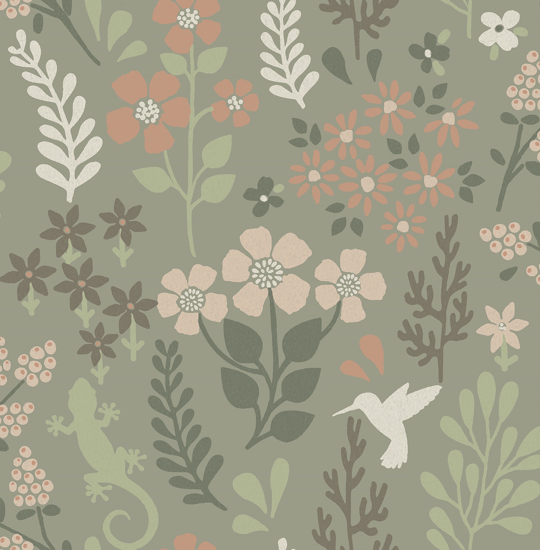 Advantage 2980-26173 Splash 56.4-Sq. Feet Green Non-woven Animals Unpasted Wallpaper