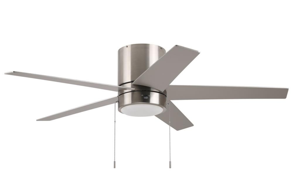 Harbor Breeze Quonta 52 In Brushed, Brushed Nickel Flush Mount Ceiling Fan