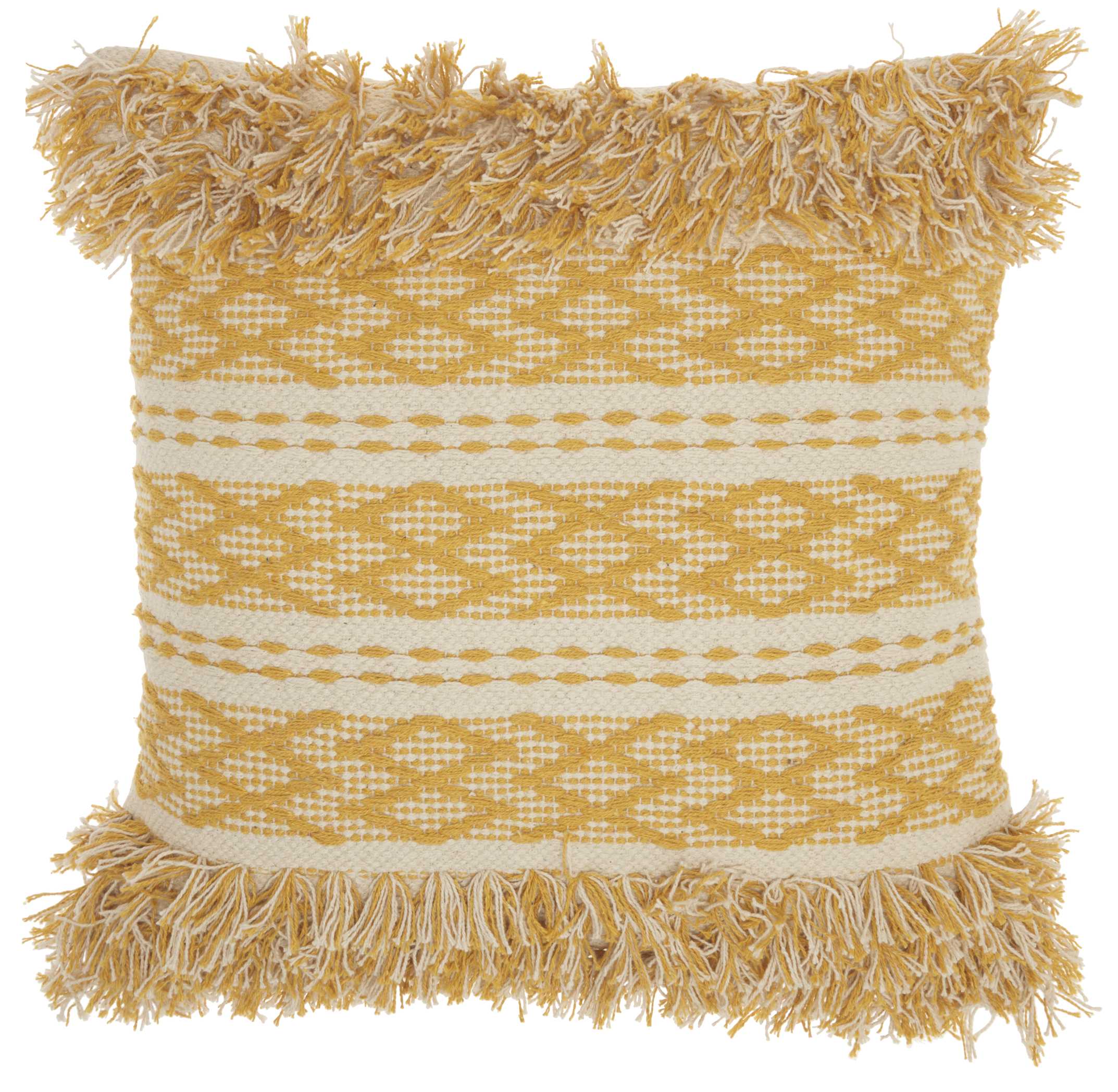 Mina Victory 798019076191 Lifestyles 20-in x 20-in Yellow Square Indoor Decorative Pillow