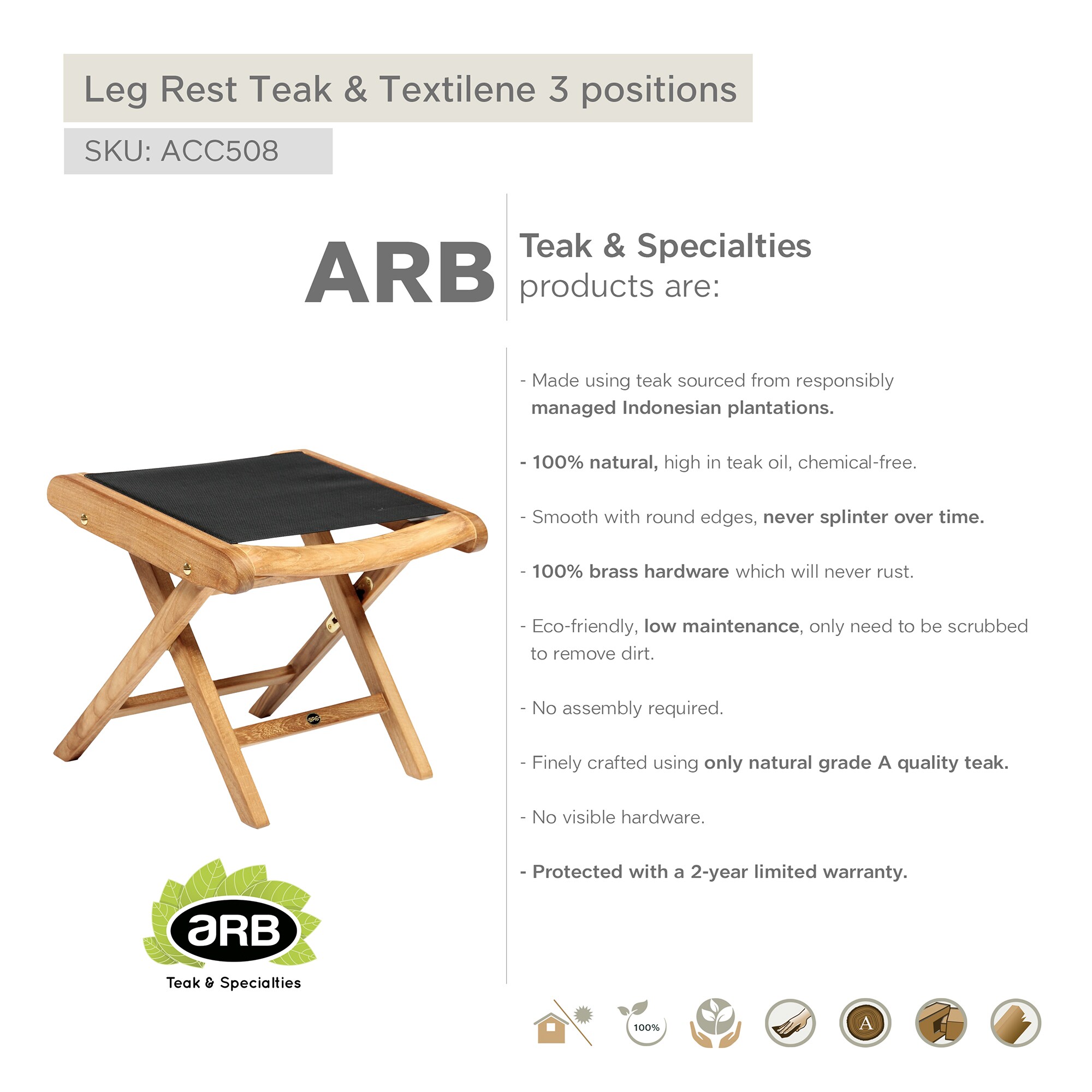 ARB Teak & Specialties ACC508 Patio-Chairs - View #8
