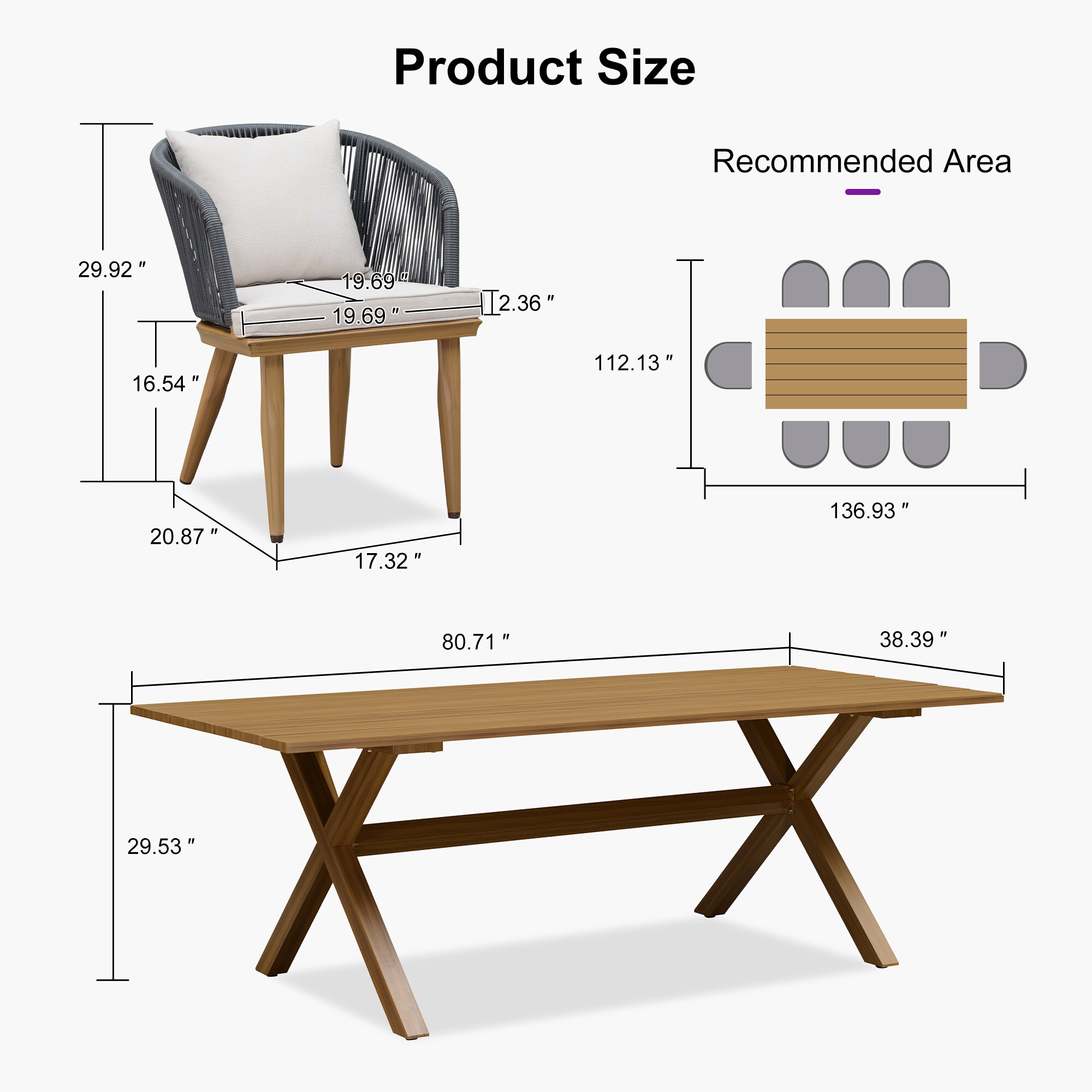 PURPLE LEAF LS06-DSYM09-AW-205-1 Patio-Dining-Sets - View #11