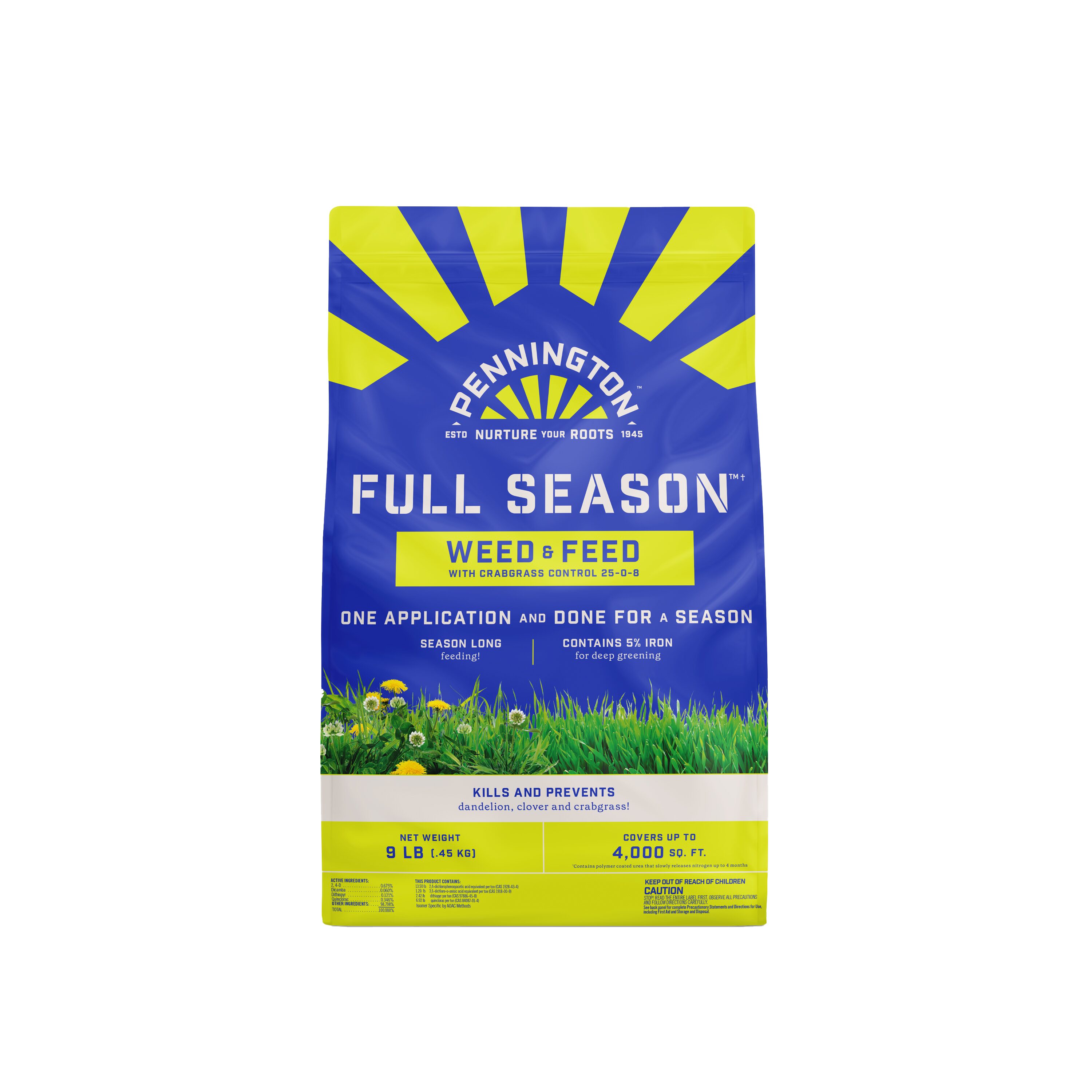 Pennington 100550293 Full Season 9-lb 2500-sq ft 25-0-8 Weed Feed Fertilizer