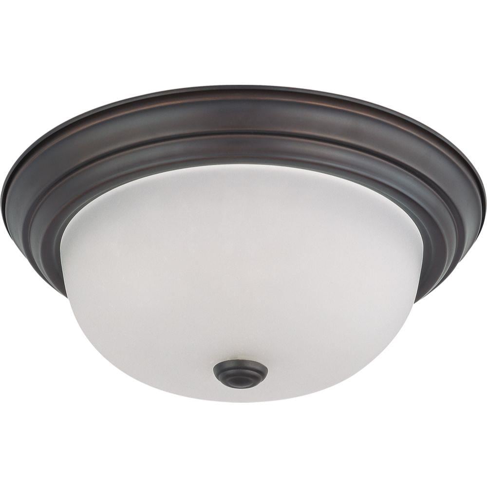  LW-SC528882 2-Light 13.25-in Mahogany Bronze Flush Mount Light