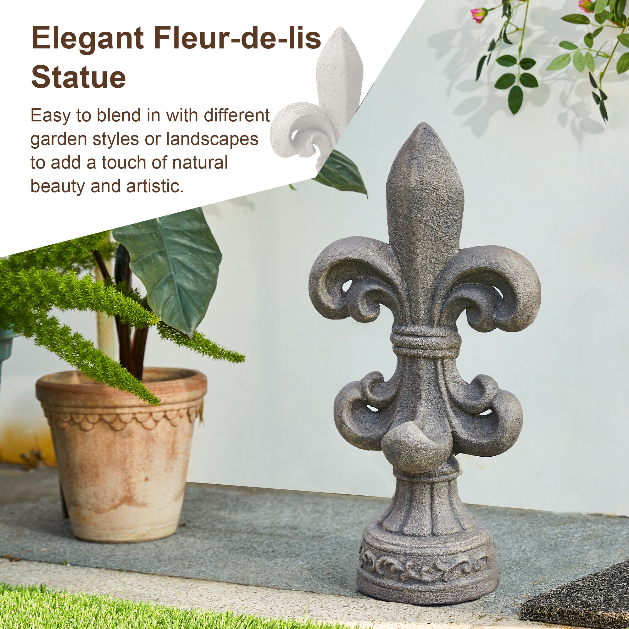 Glitzhome 2025400048 Garden-Statue - View #6