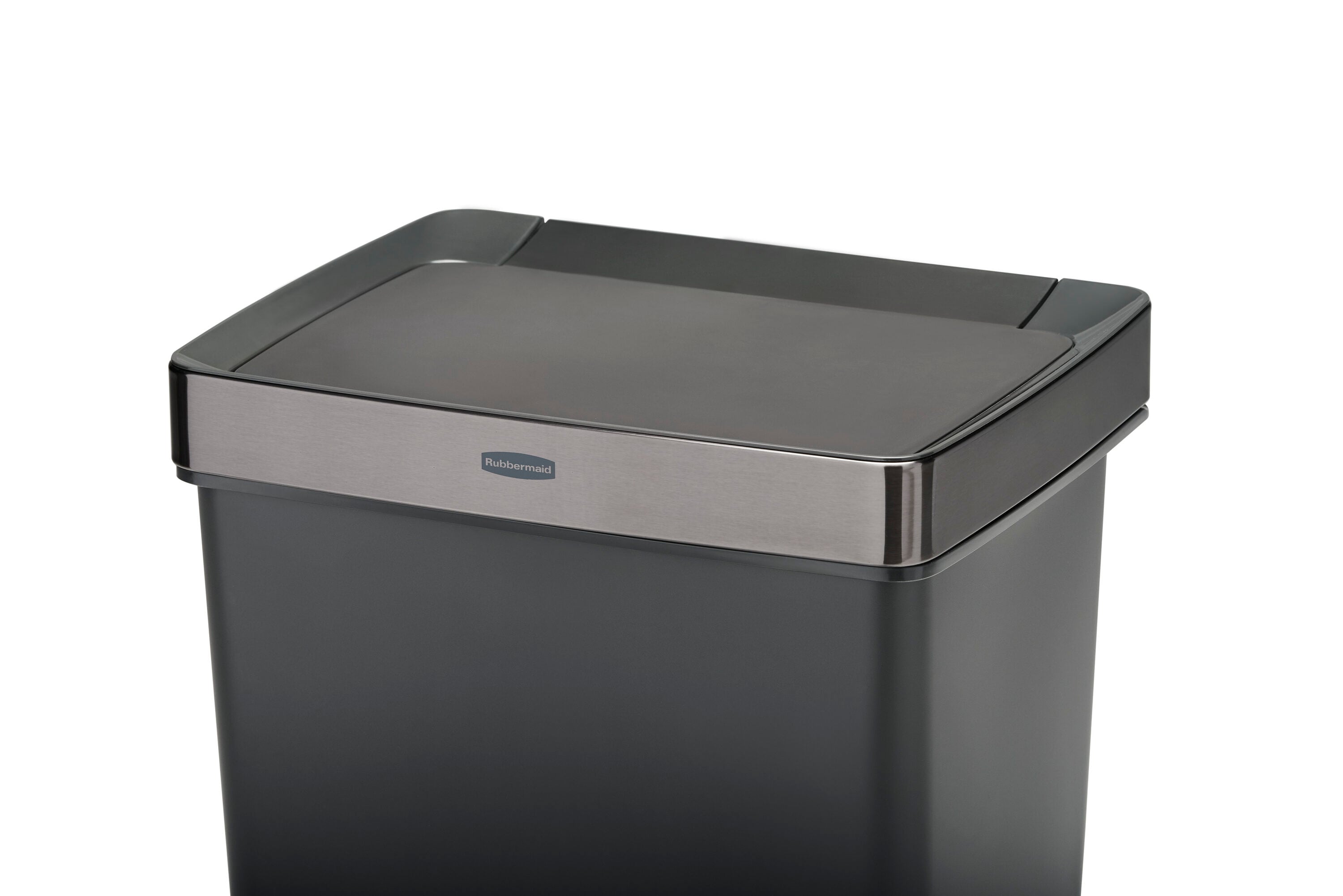 Rubbermaid 13-Gallons Charcoal Plastic Touchless Kitchen Trash Can