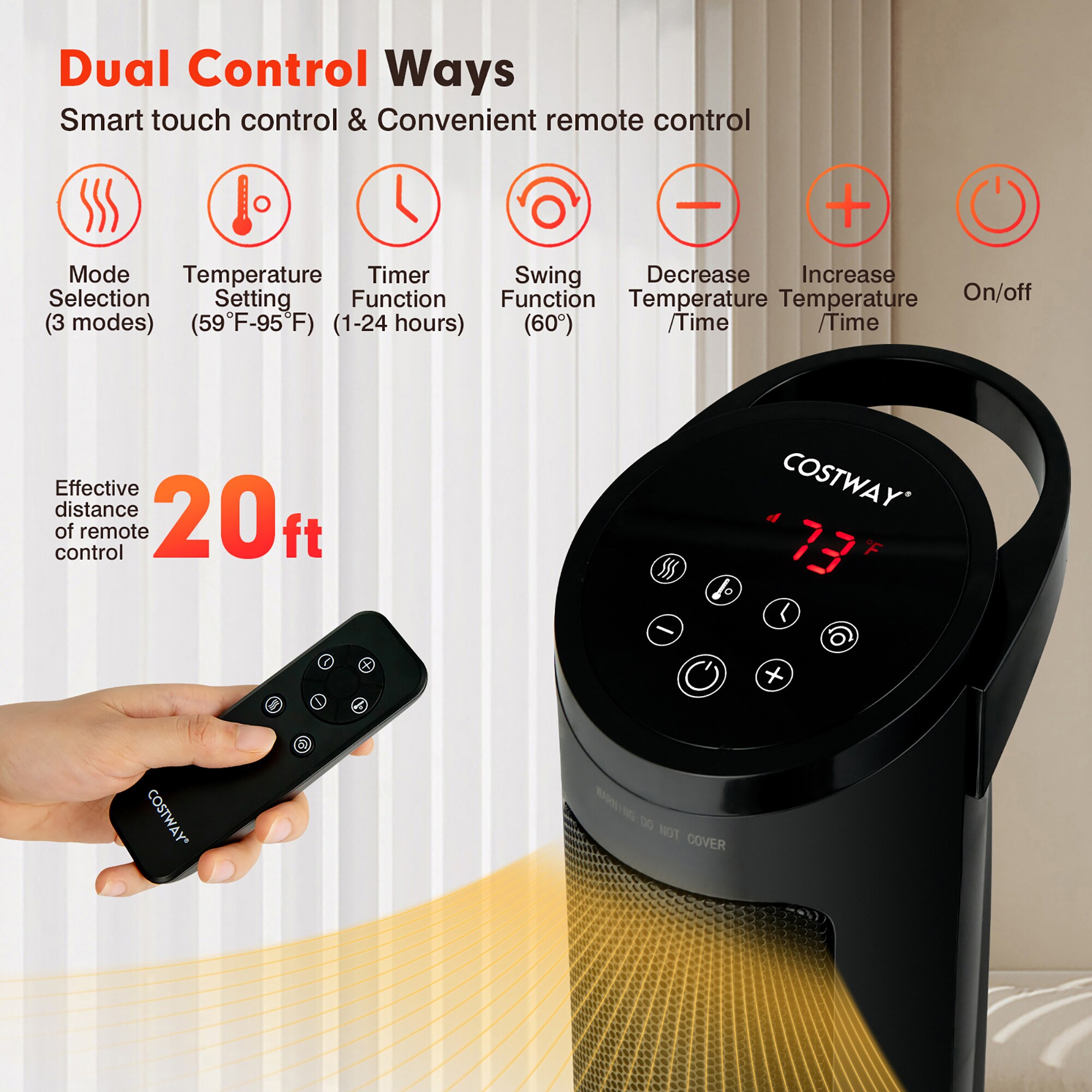 Goplus EP25439US-BK Portable-Electric-Heat - View #8
