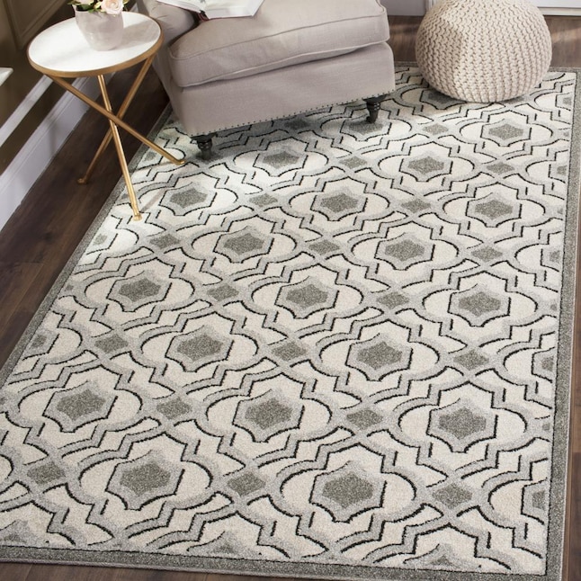 Safavieh Laval 6 x 9 Ivory/Gray Indoor/Outdoor Geometric Area Rug Safavieh Laval 6 x 9 Ivory/Gray Indoor/Outdoor Geometric Area Rug