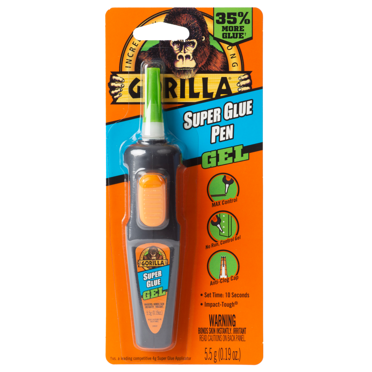 Gorilla Super Glue Gel 24-gram - Shock Resistant, Quick Dry, Multi-use -  For Metal, Glass, Plastic, Wood, Leather - Clear, Low Odor in the Super Glue  department at