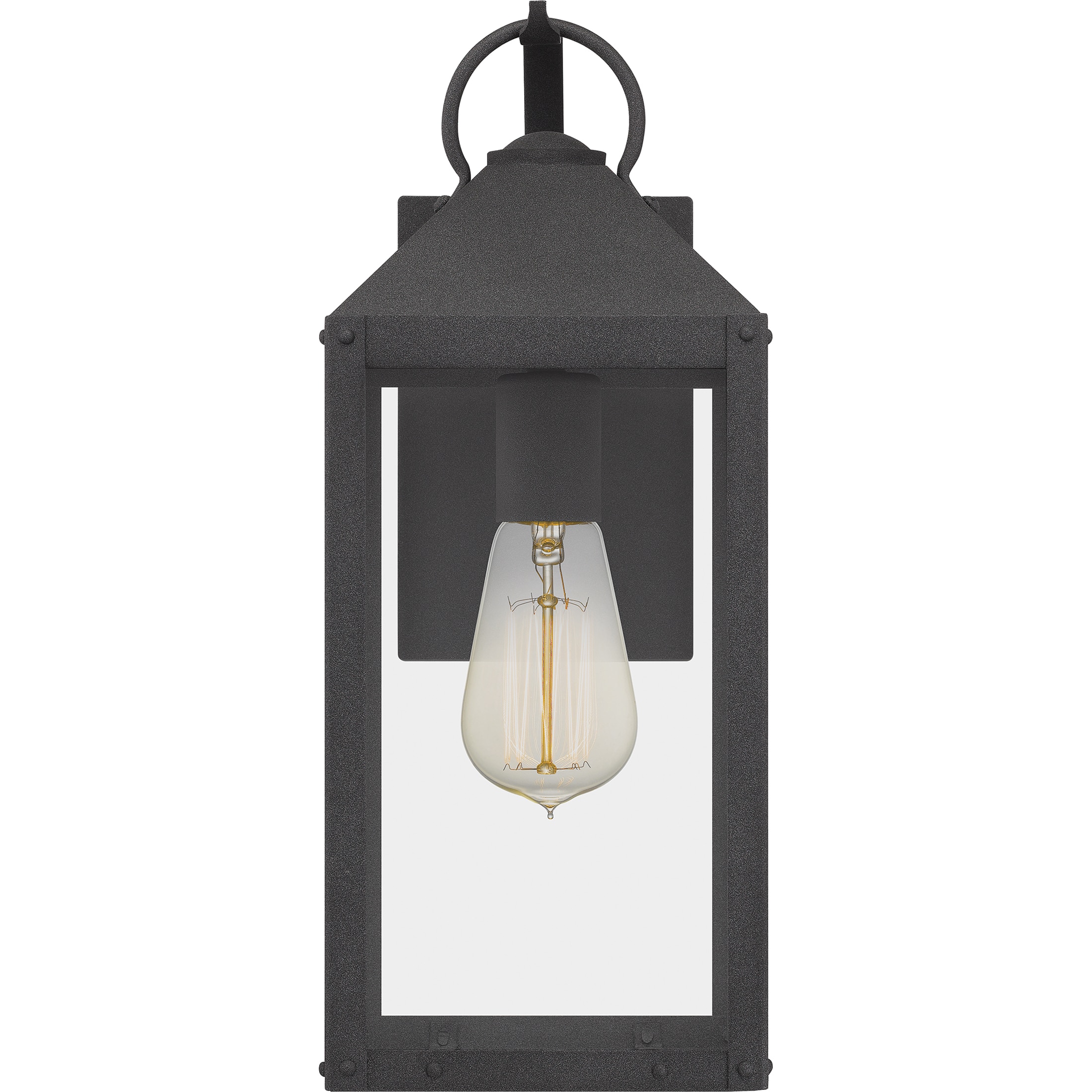 Thorpe 15" Mottled Black Metal Outdoor Wall Sconce