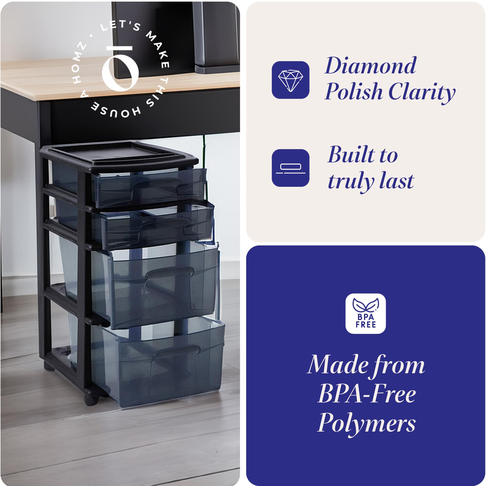 Homz Products 214880 Plastic-Storage-Totes - View #3