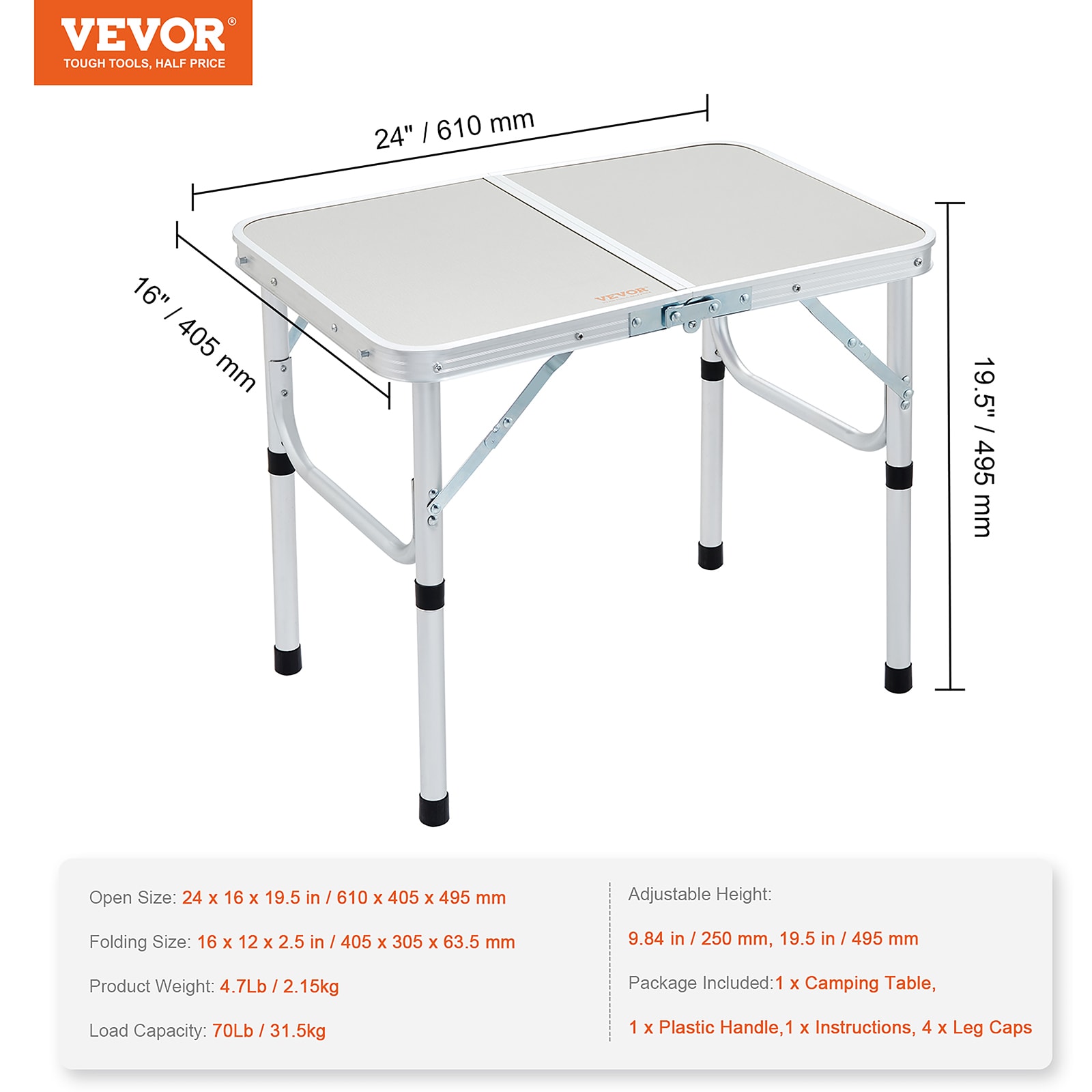 VEVOR HWZDMDF70LBS2ZN2QV0 Picnic-Tables - View #8