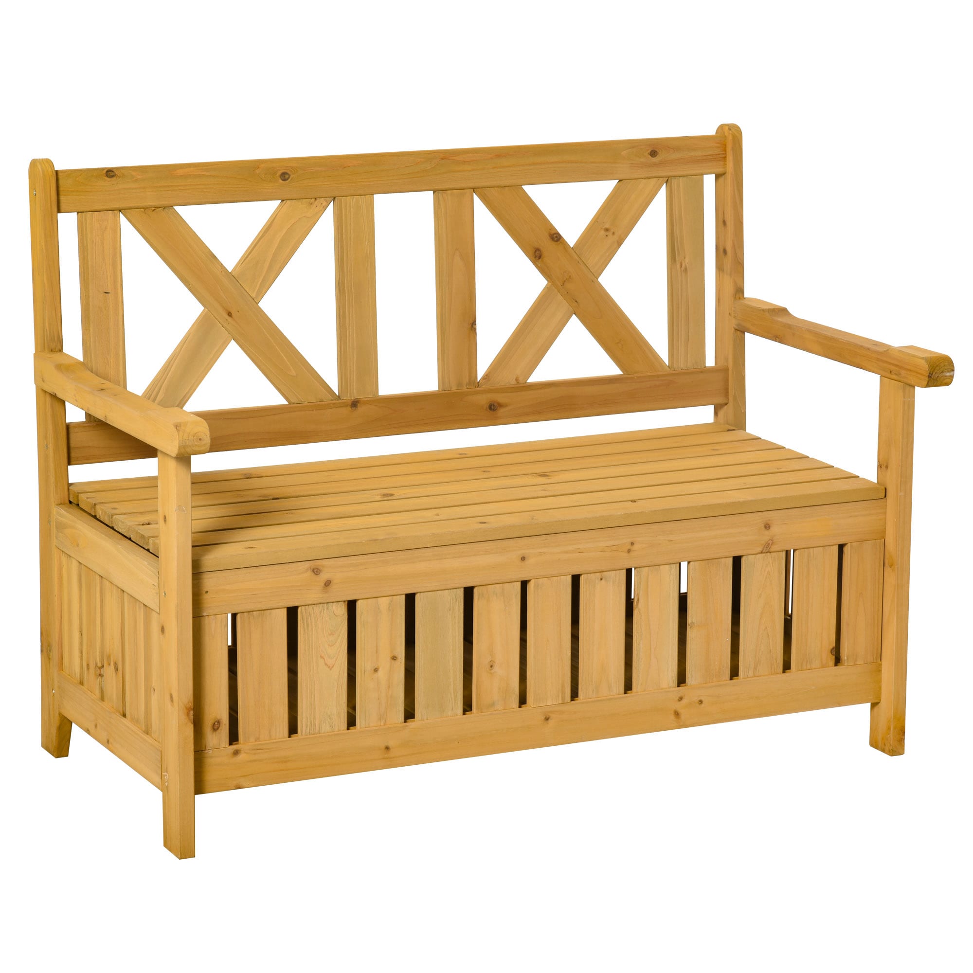 AHIOU HOME ZAAHG-P217573BH Fresno 45.25-in W x 33.5-in H Yellow Douglas fir Storage Bench