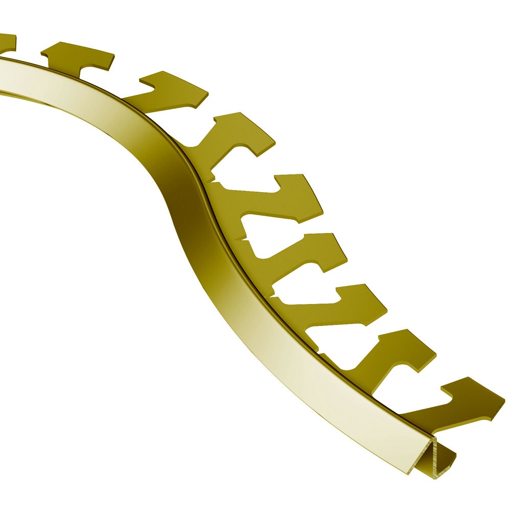 Schluter Systems R/MTK100 Reno-TK Radius 0.375-in W x 98.5-in L Solid Brass Brass Reducer Tile Edge Trim