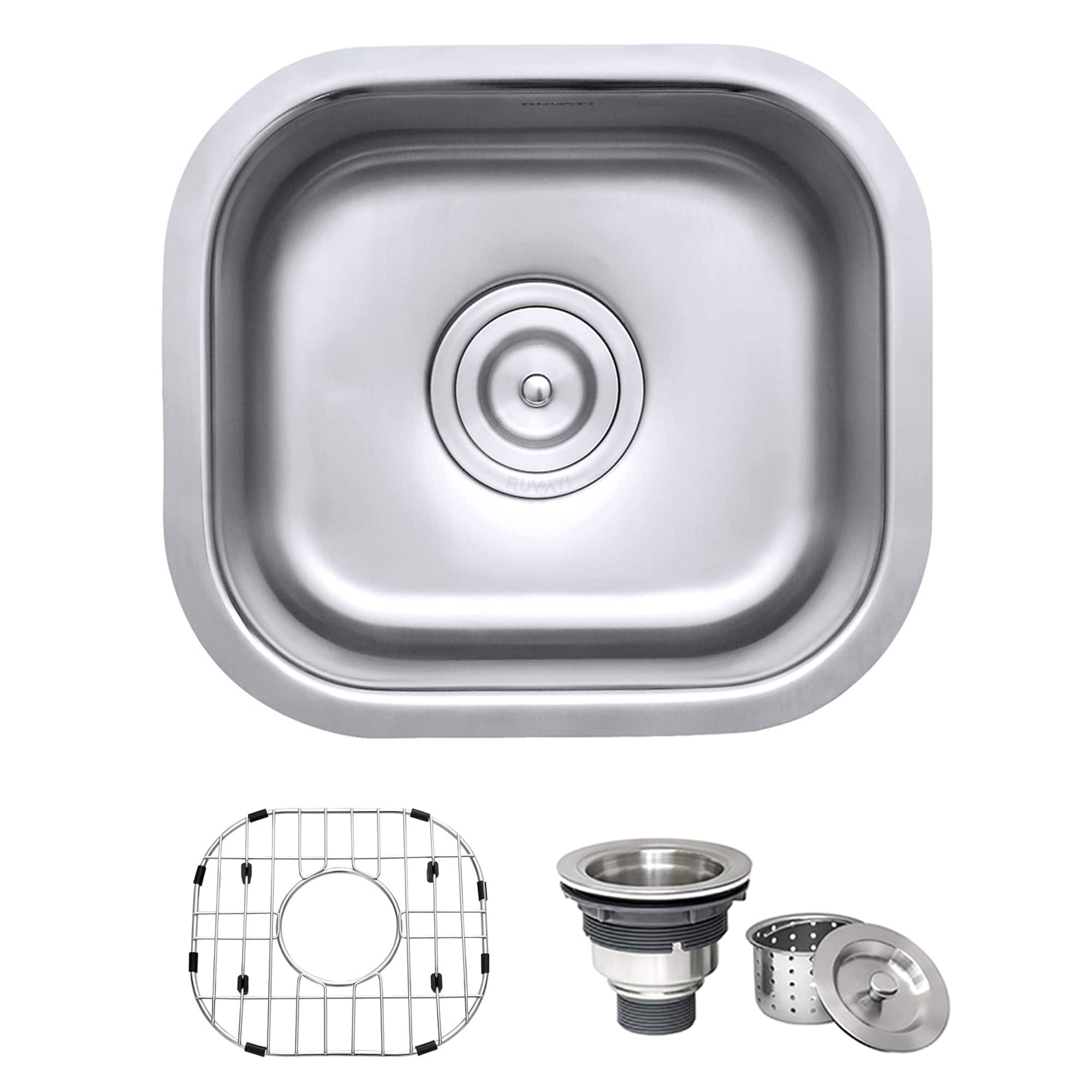 Ruvati 15" x 12.75" Stainless Steel Undermount Bar Prep Sink