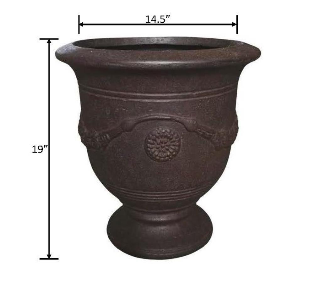 allen + roth Rust Fiberglass Urn with Drainage Holes in the Pots ...