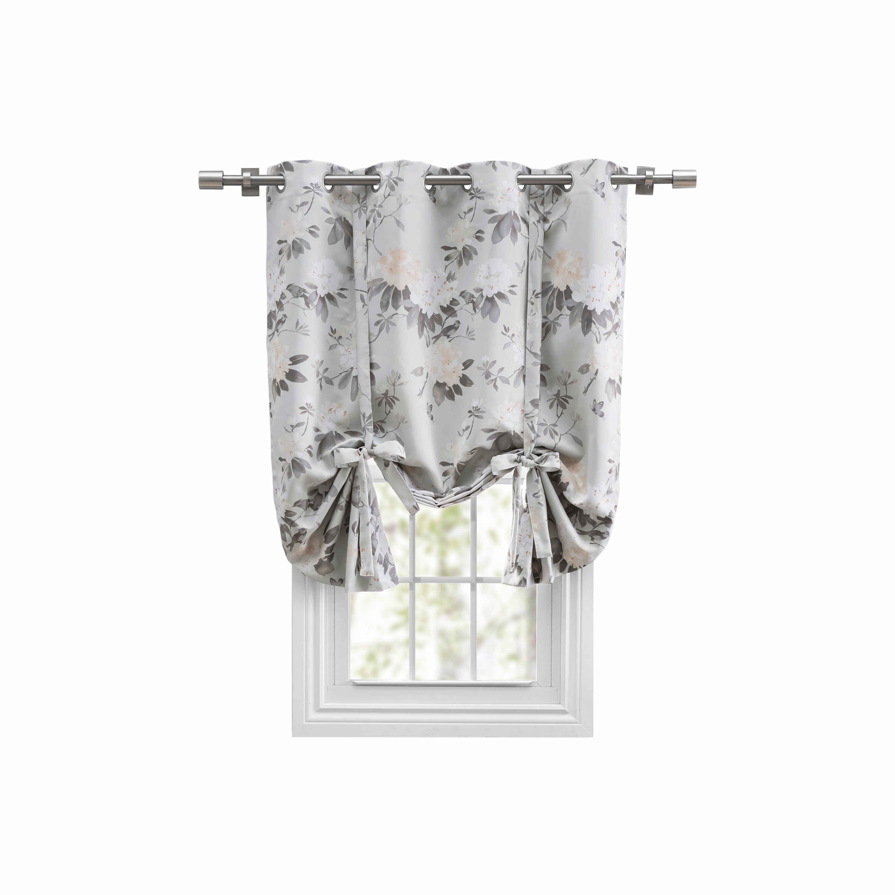 Ricardo Trading 02020-79-T63-25 63-Inches Seafoam Floral Blackout Grommet Single curtain panel