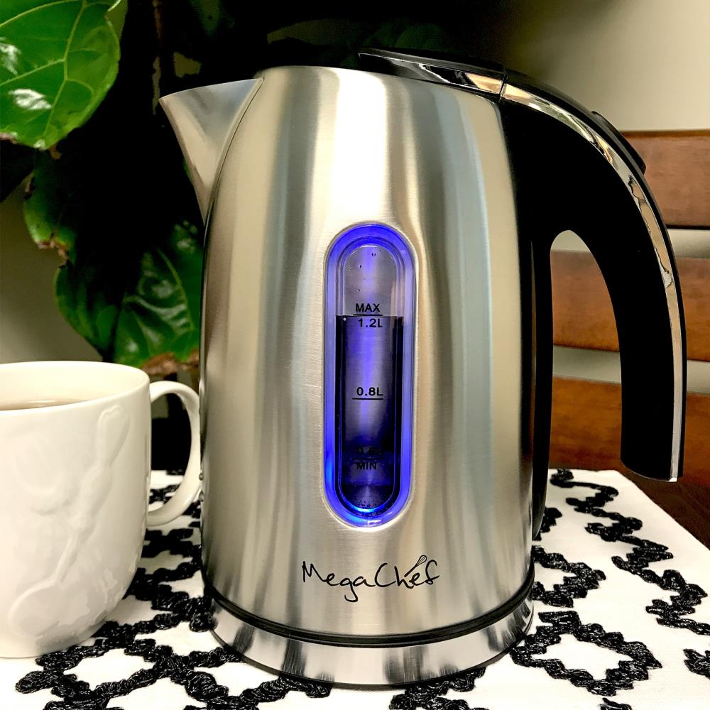 Zulay Kitchen 1.7L Glass Electric Kettle with Blue LED Light, Black