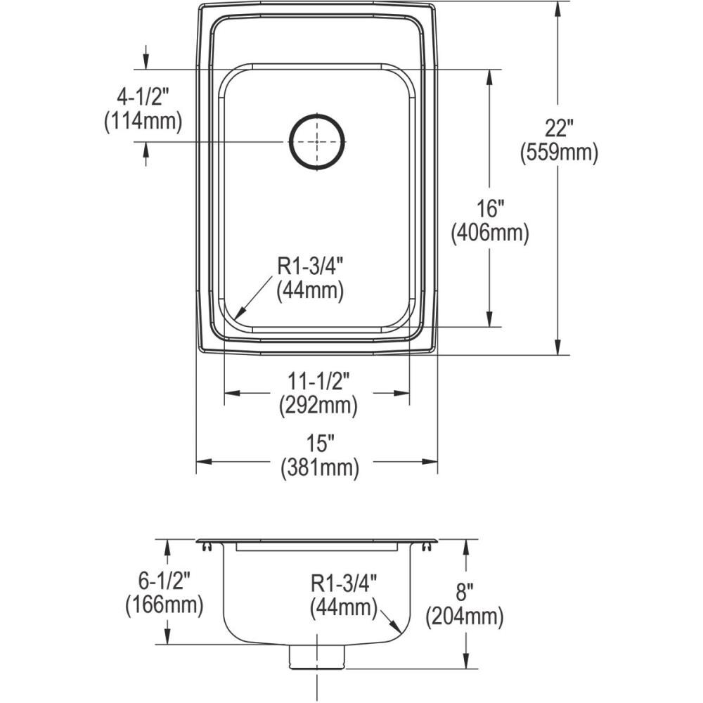 Elkay Lustertone Drop-In 15-in x 22-in Lustertone Single Bowl 3-Hole ...