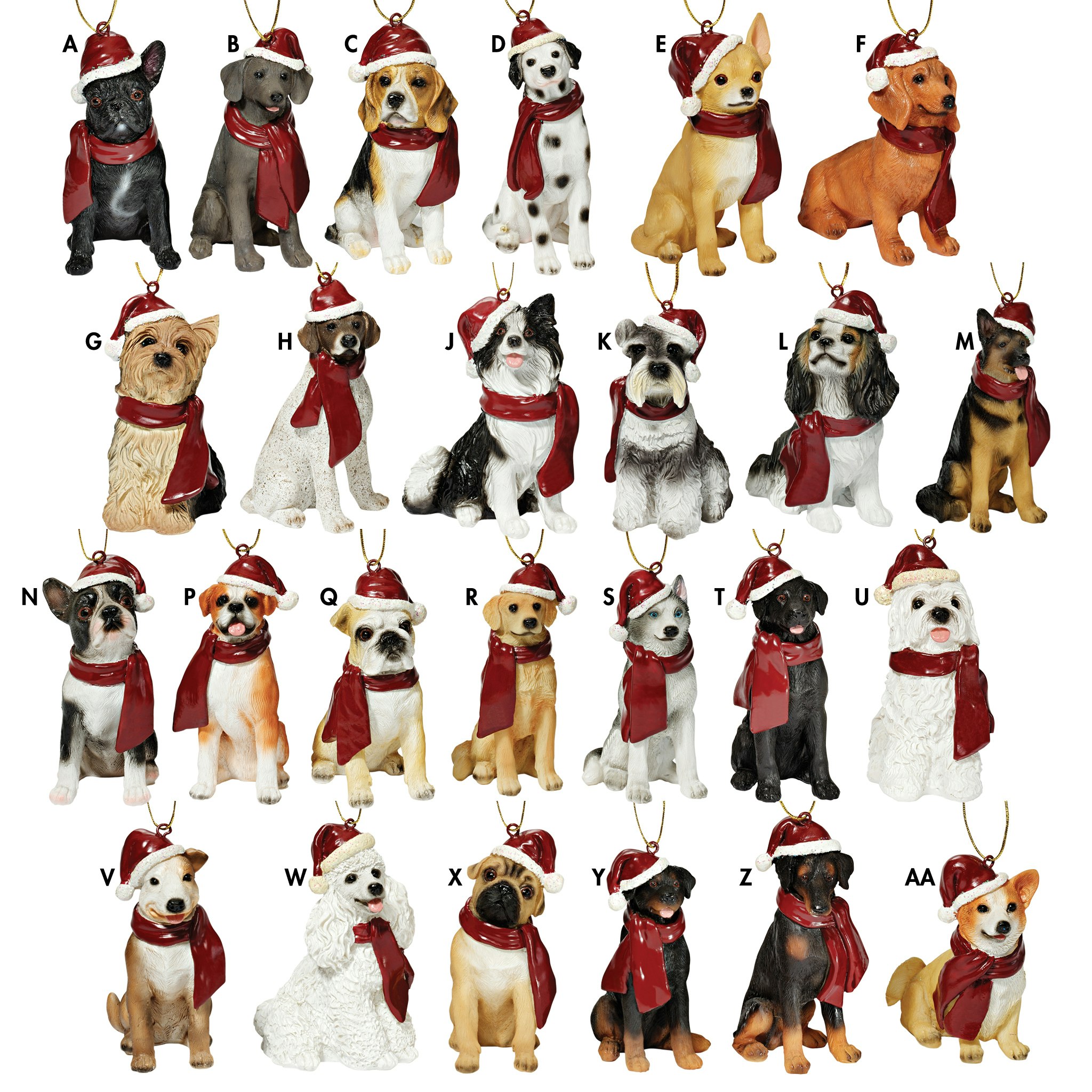 Design Toscano JH95763 25-Pack Multiple Colors/Finishes Dogs Standard Indoor Ornament Set