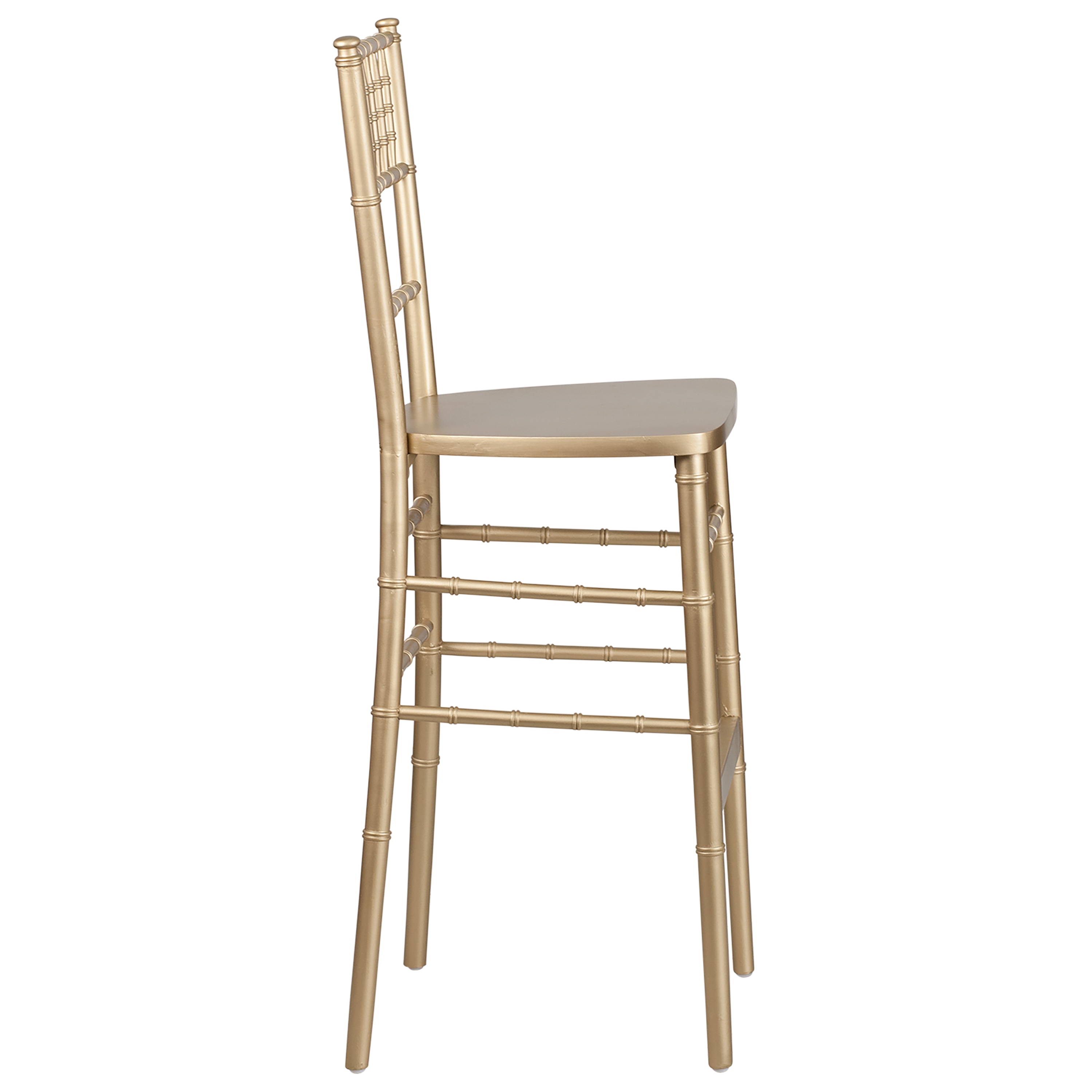 Gold and Brown Wood Chiavari Stackable Barstool