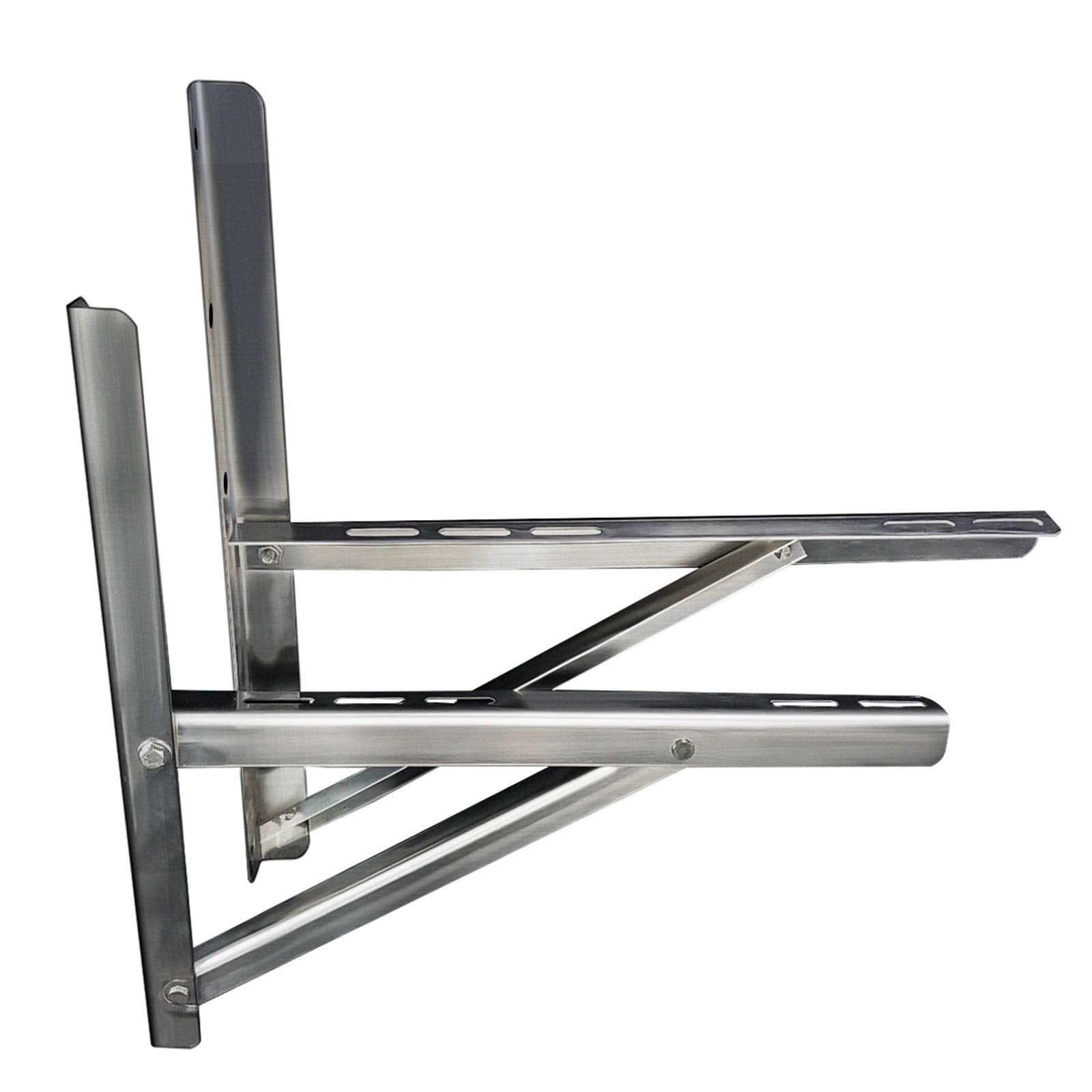 Phyfalip  Universal Stainless Steel Wall Mount Bracket for 9000 to 24000 BTU Mini Split Air Conditioner Heat Pump 1 Set Holds 360 lb