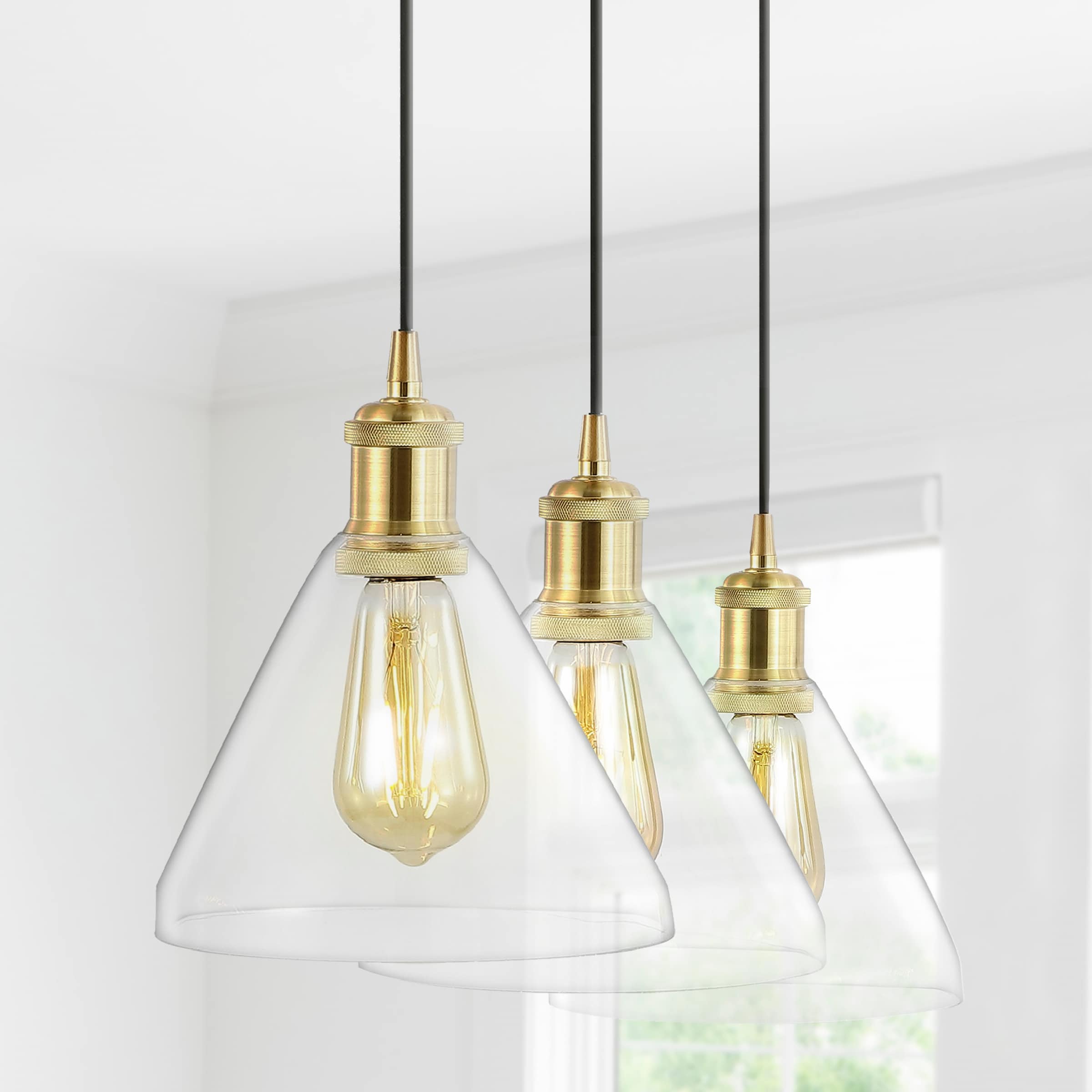 Kiawah Island Brushed Gold 30.5" LED Linear Pendant with Clear Glass