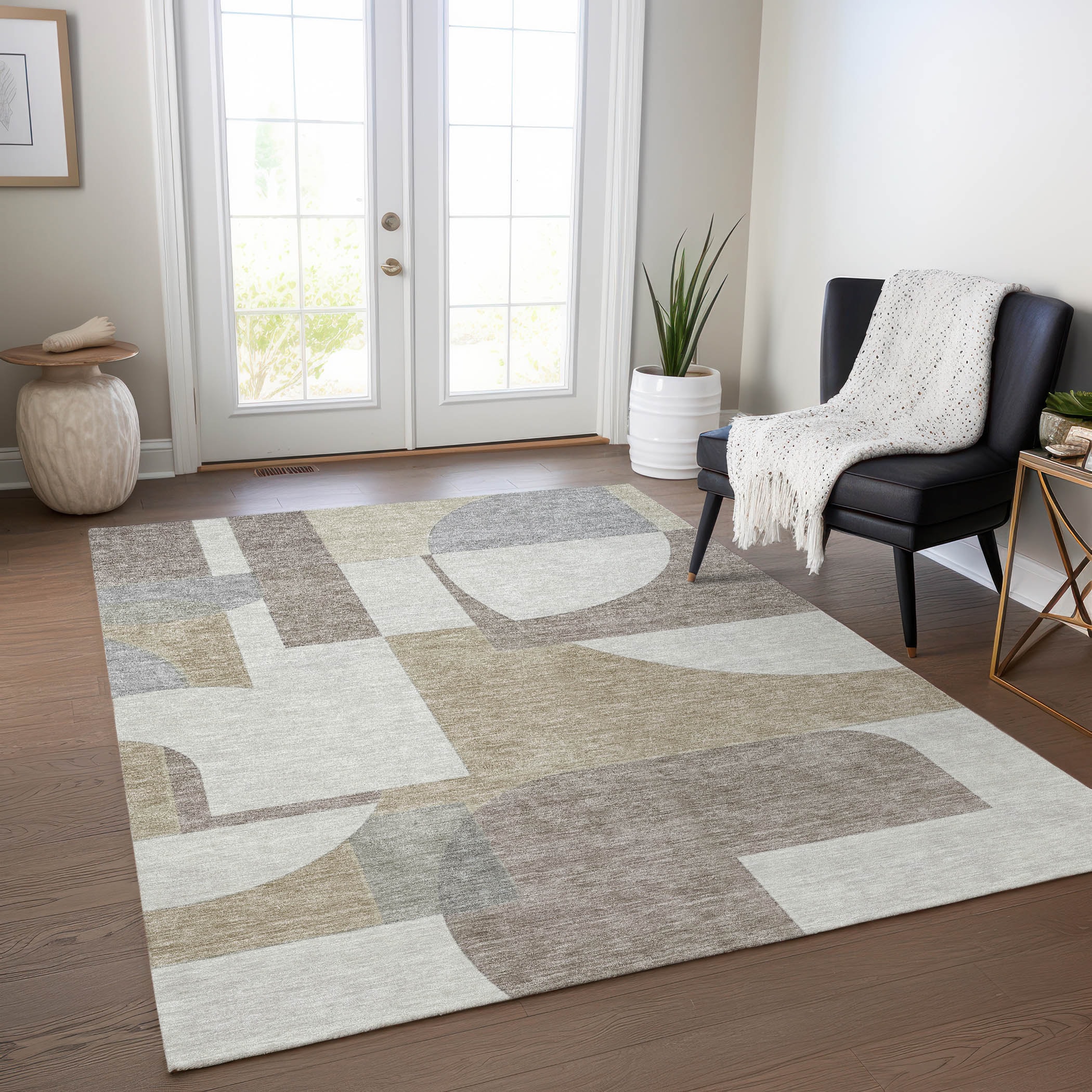 Addison Rugs ACN1692KH8X10 Chantille ACN1692KH 8 x 10 (ft) Loomed Khaki Rectangular Indoor/Outdoor Machine washable Pet Friendly Area rug