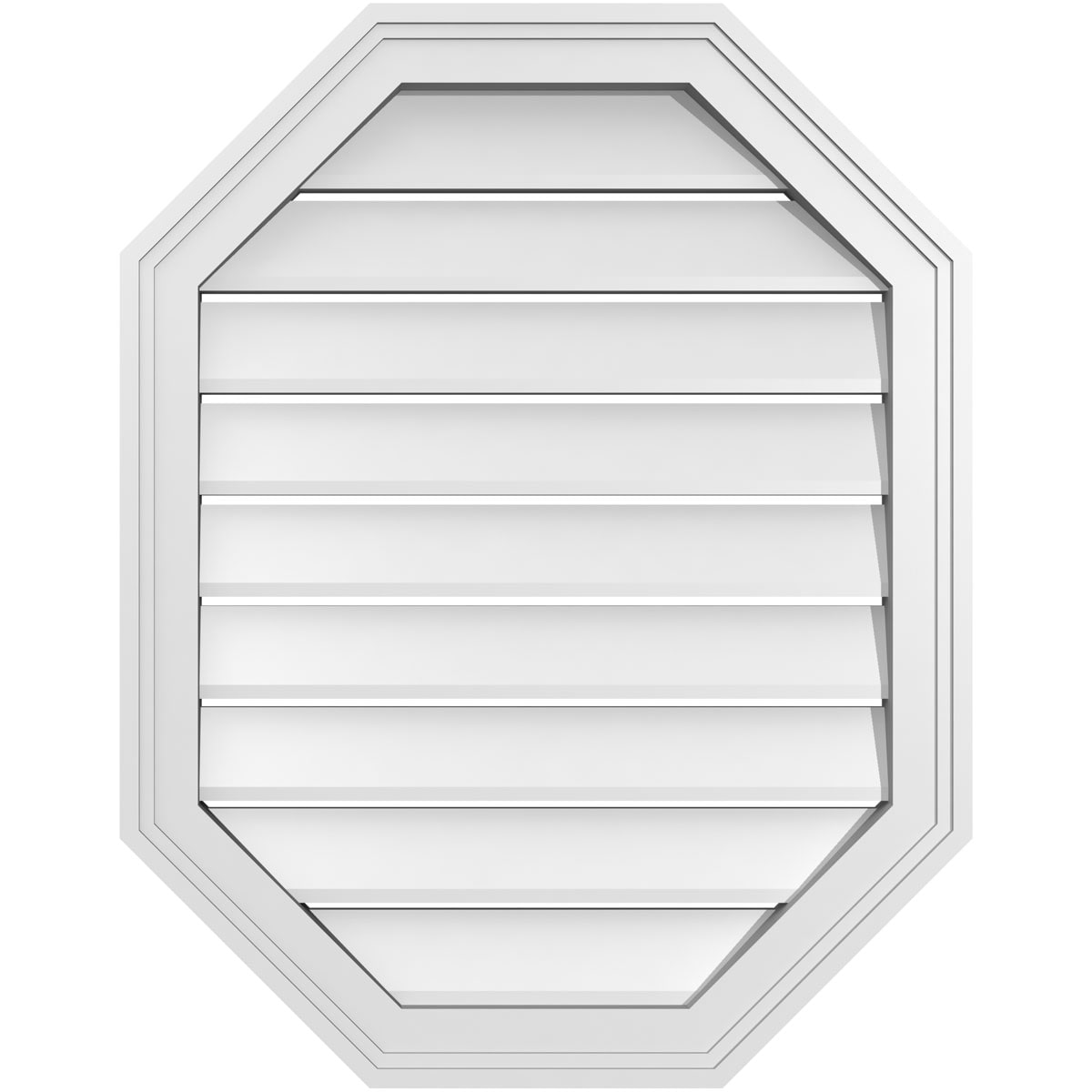 Ekena Millwork GVPOV22X2802SF 22-Inches x 28-Inches Off-white Octagon PVC Gable Louver Vent